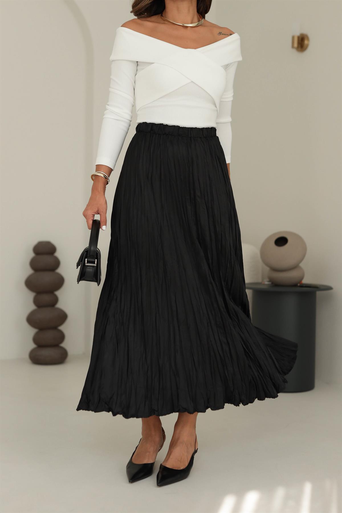 6571 Kraşlı Etek SİYAH