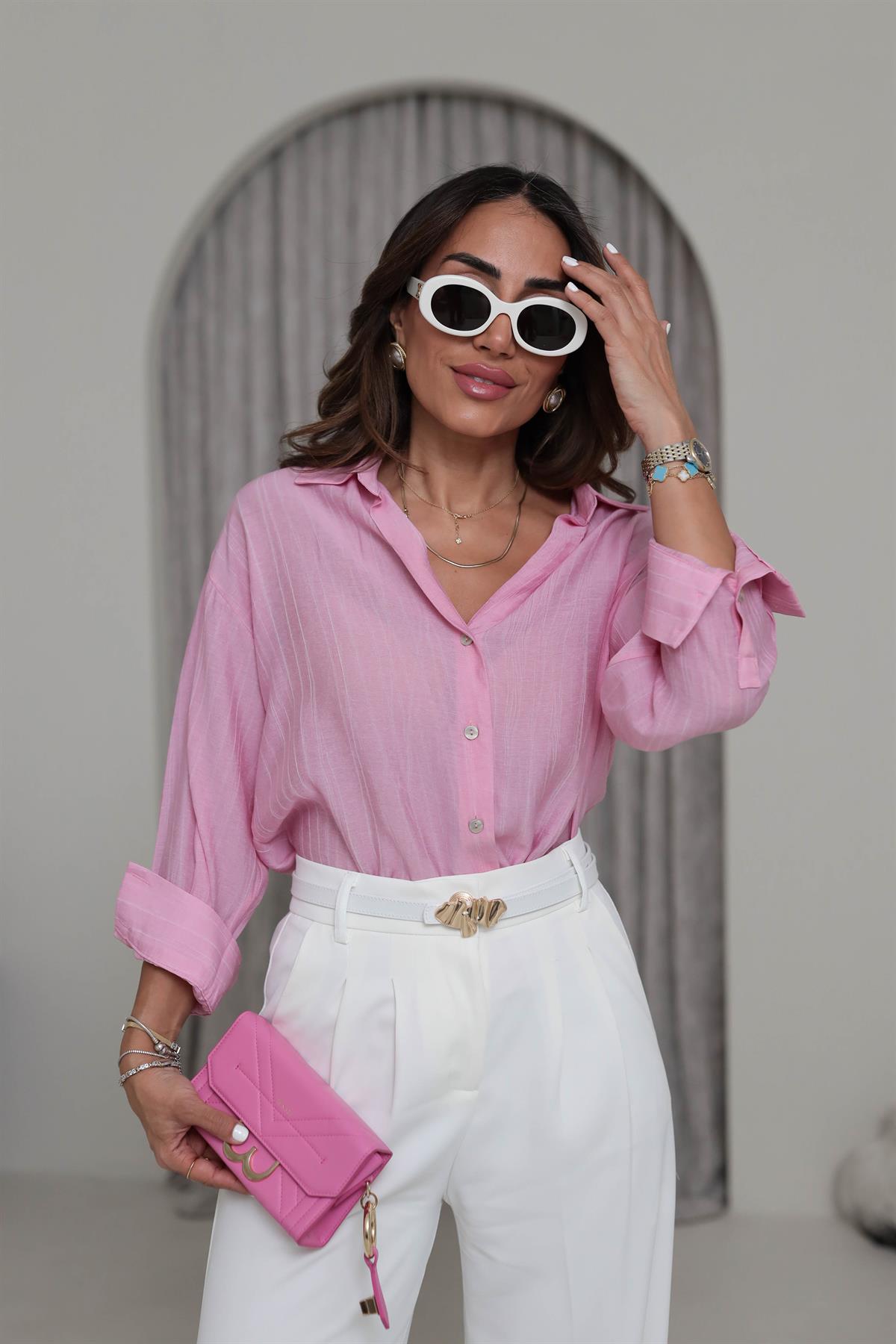 16465 Tiril Viskon Gömlek PEMBE