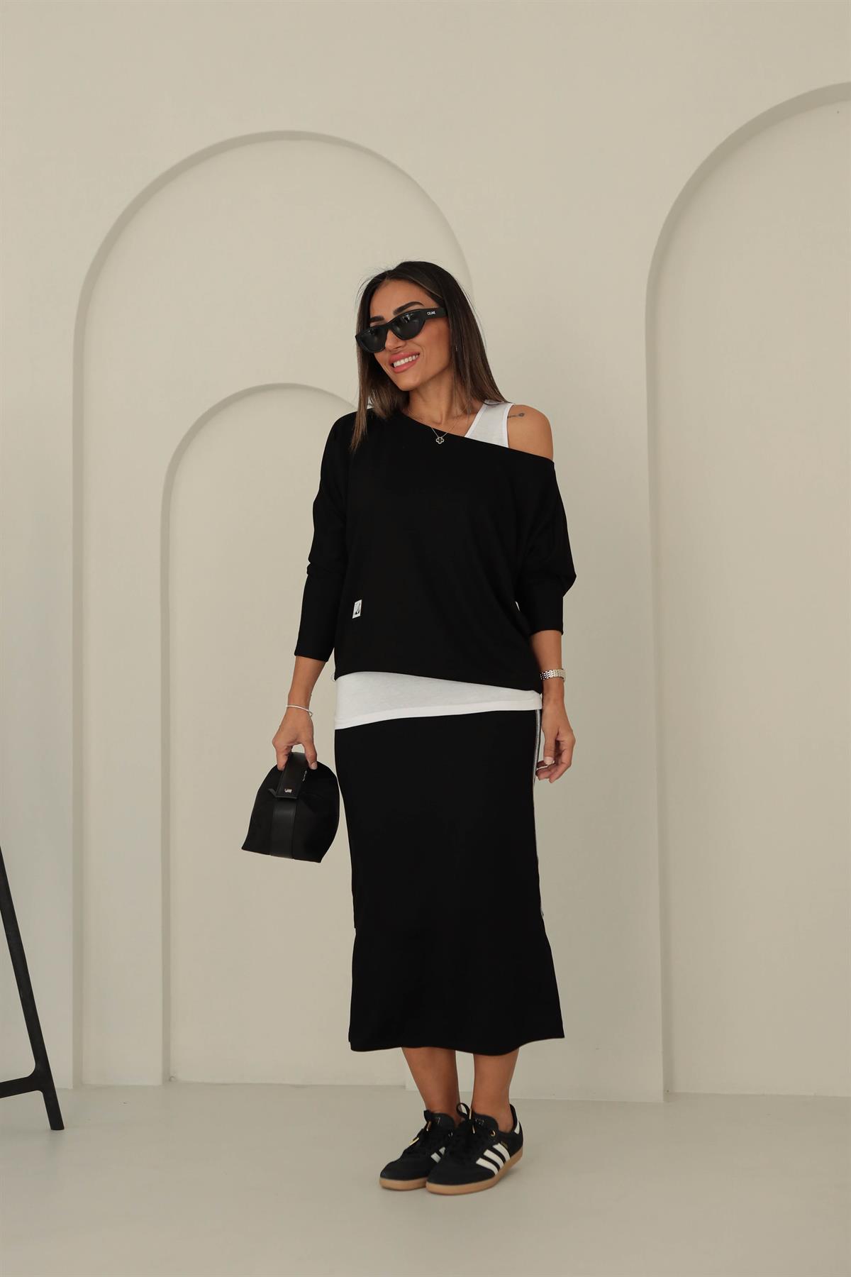 2032 Üçlü Penye Takım SİYAH