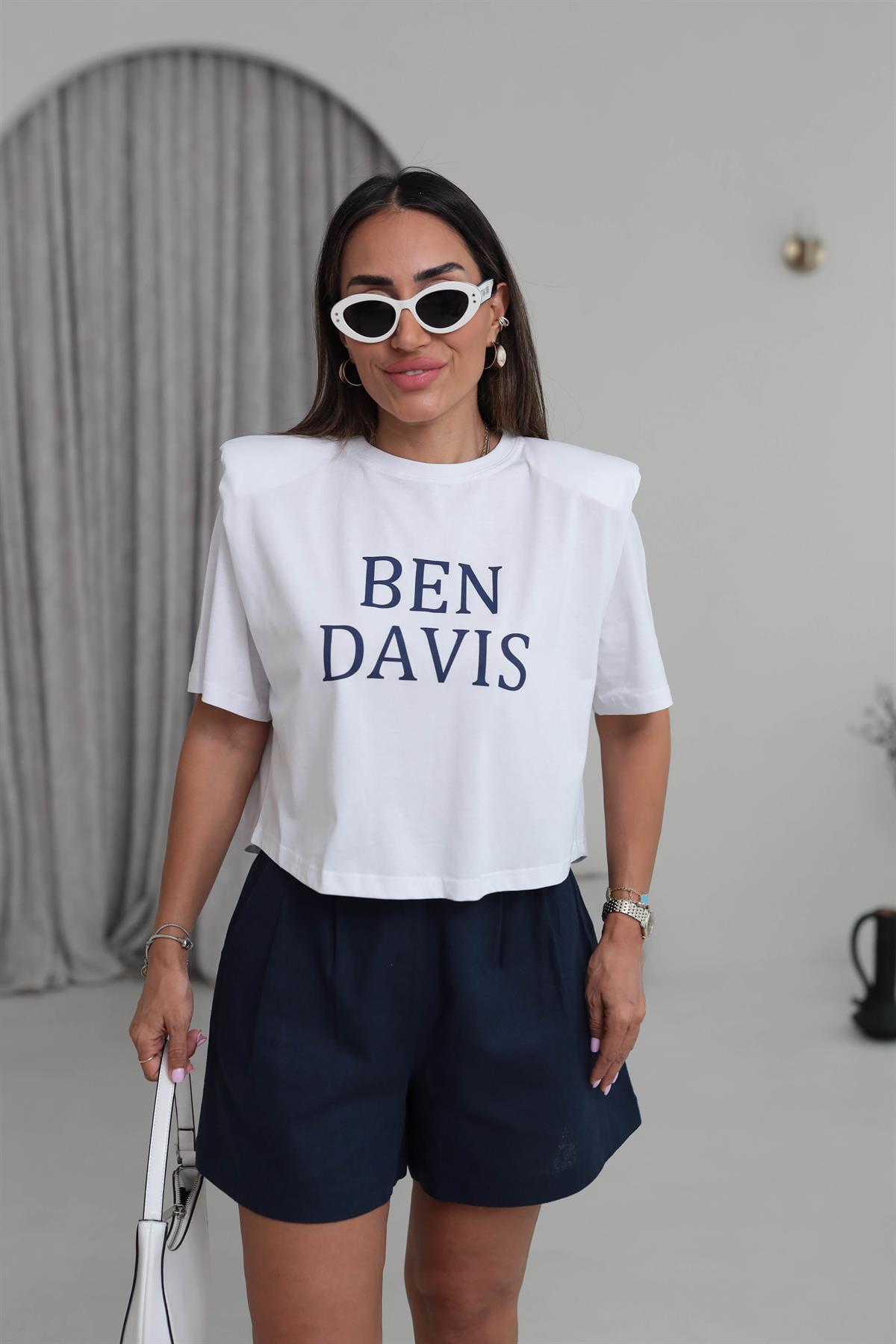 1665 Keten Geniş Paça Şort LACİVERT