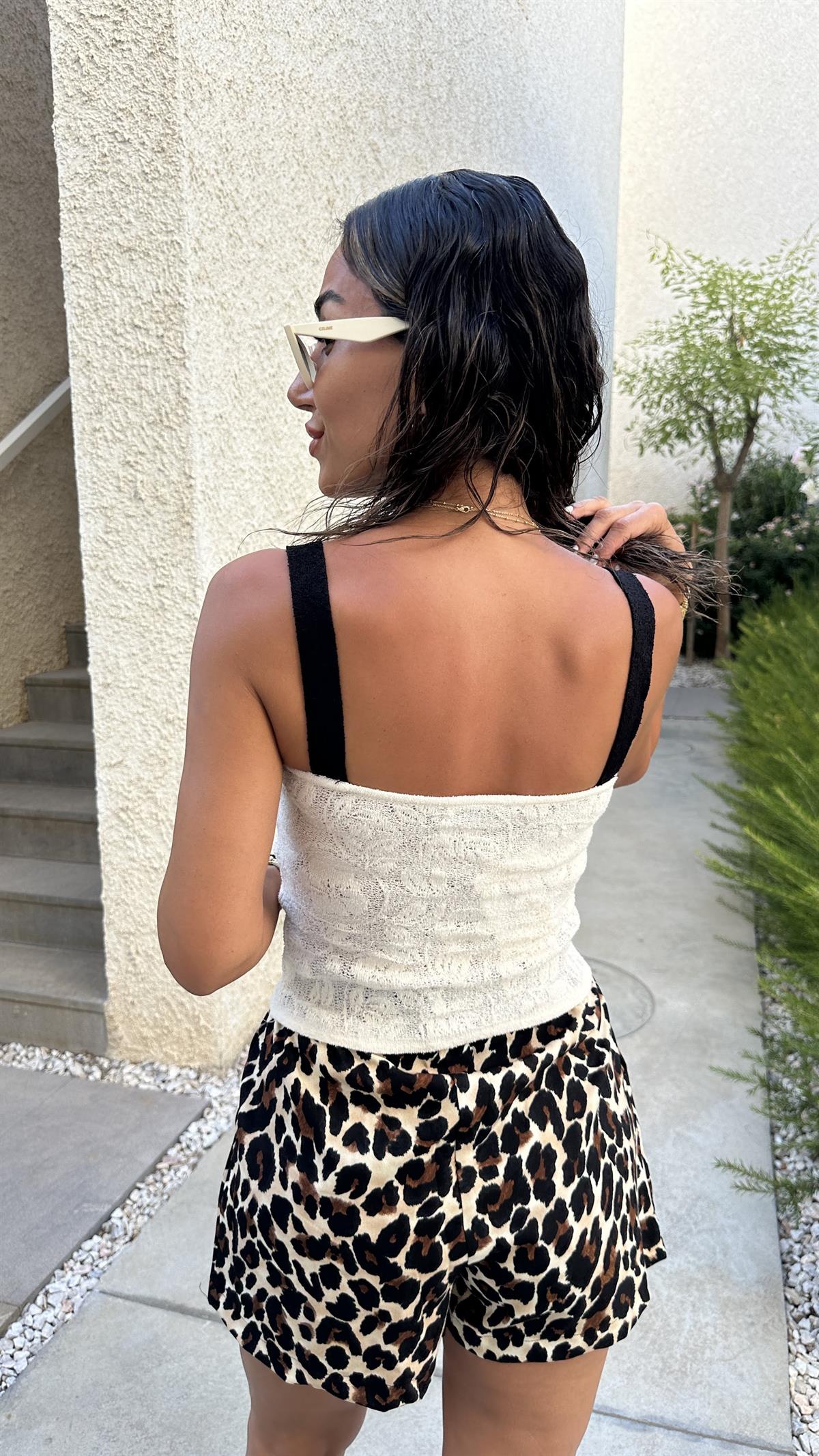 0574 Askılı Çiçek Ajurlu Astarlı Triko