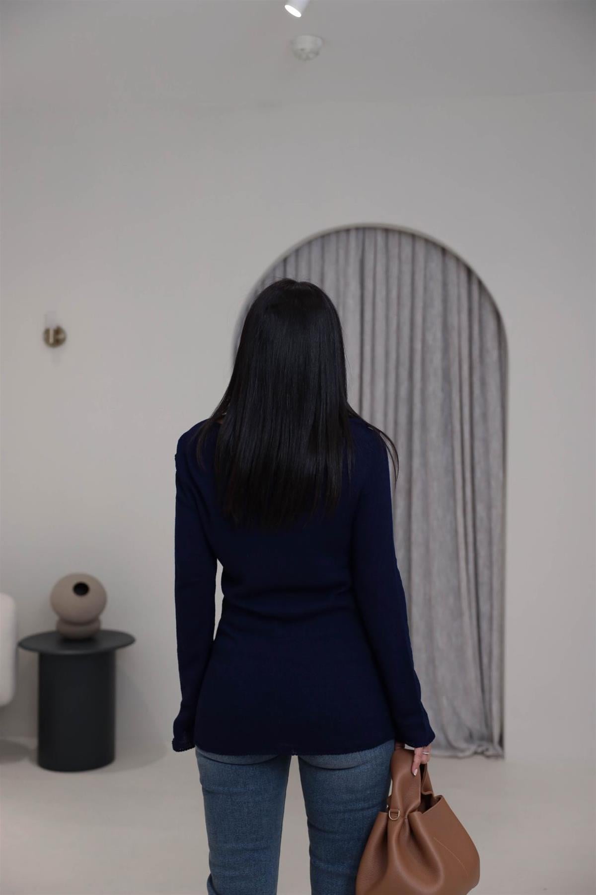 5172K Mevsimlik Brumel Triko Bluz LACİVERT