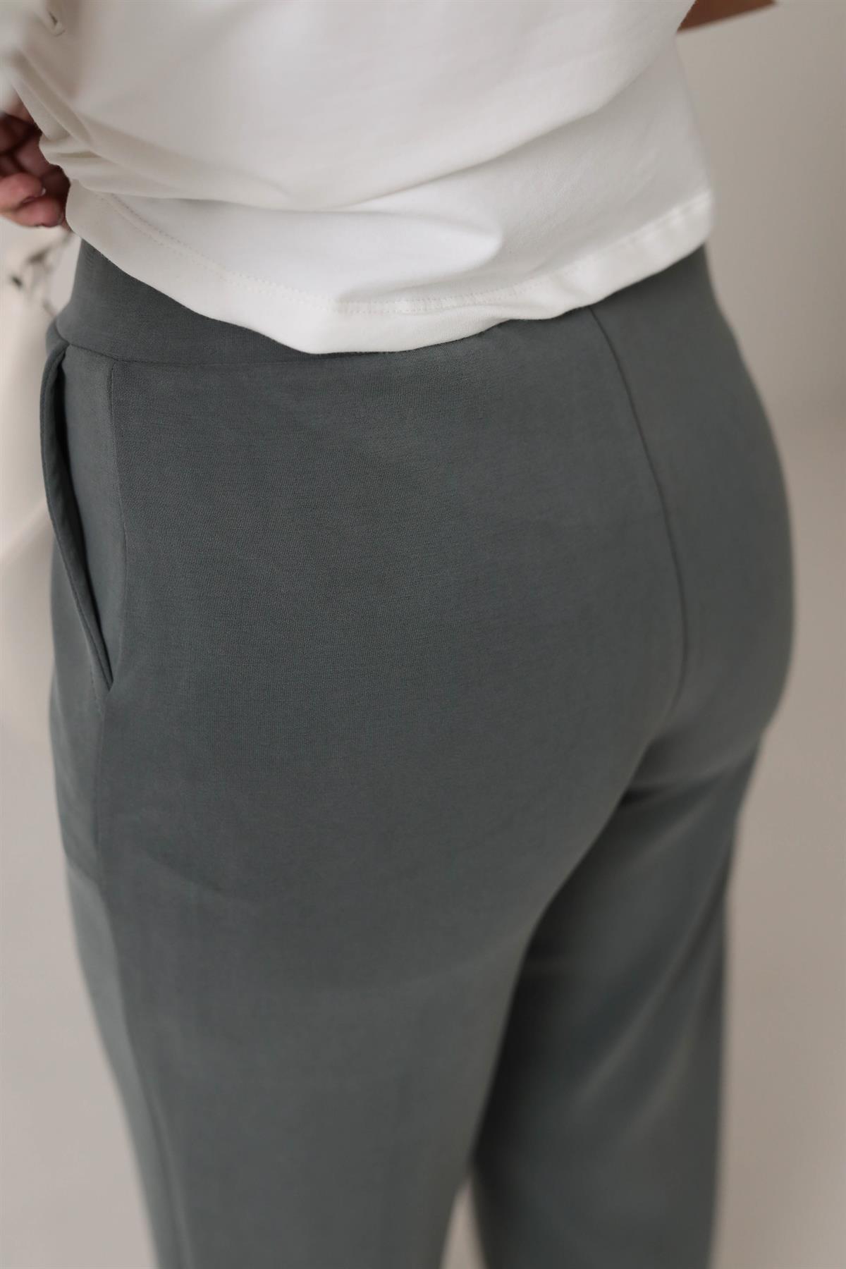 Modal Kumaş Palazzo Pantolon HAKİ YEŞİL