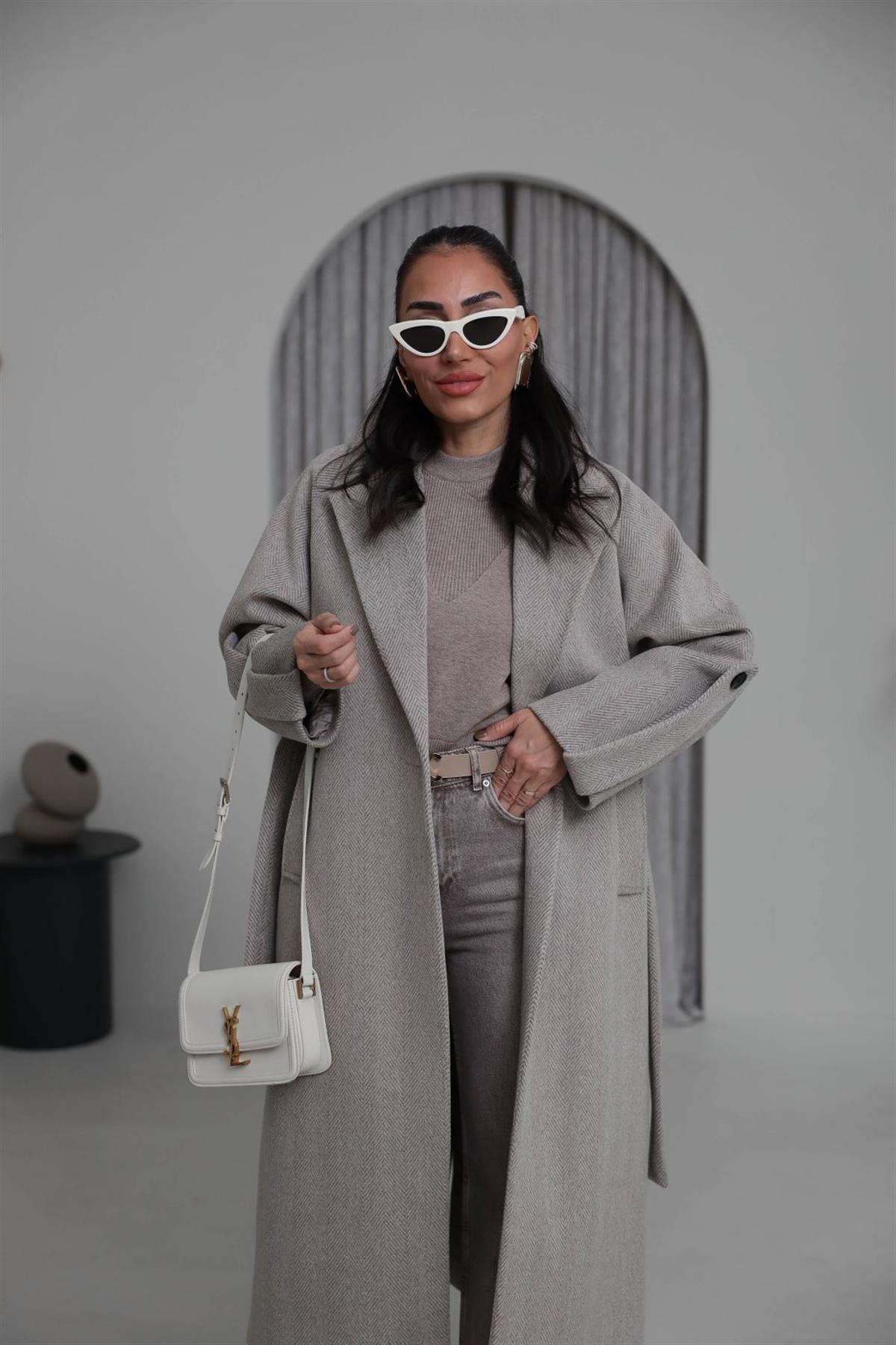 7008 Kuşaklı Balıksırtı Premium Kaban TAŞ