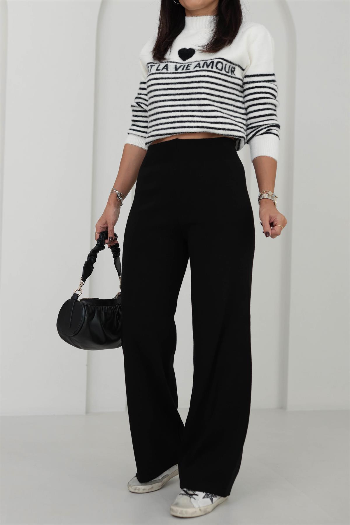 0076 Triko Pantolon SİYAH