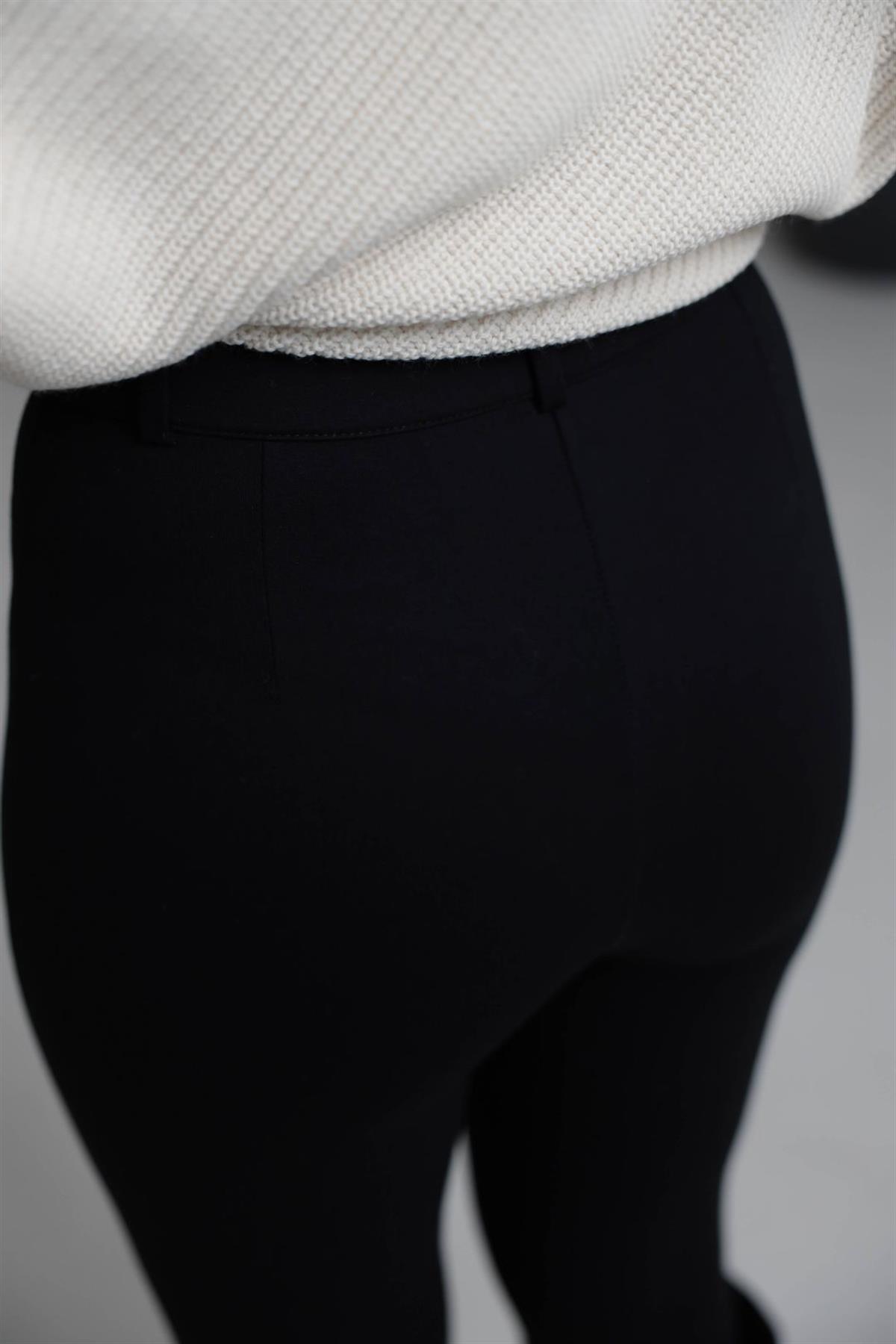 Yüksek Bel Likralı Tayt Pantolon SİYAH