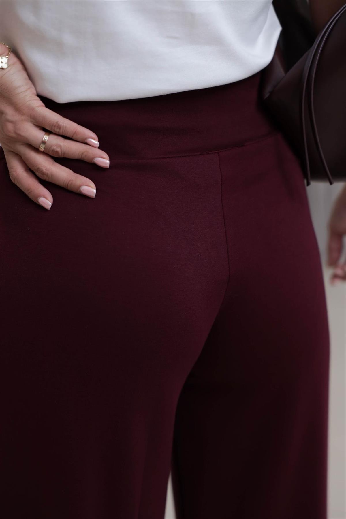 9888 Toka Detay Modal Pantolon BORDO