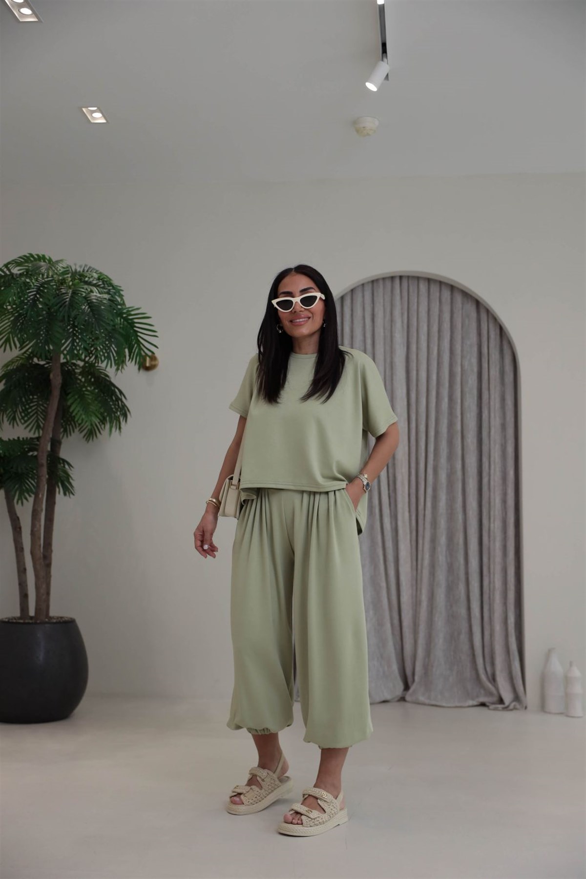 1941 Modal Kumaş Tshirt ve Şalvar Pantolon Takım MİNT