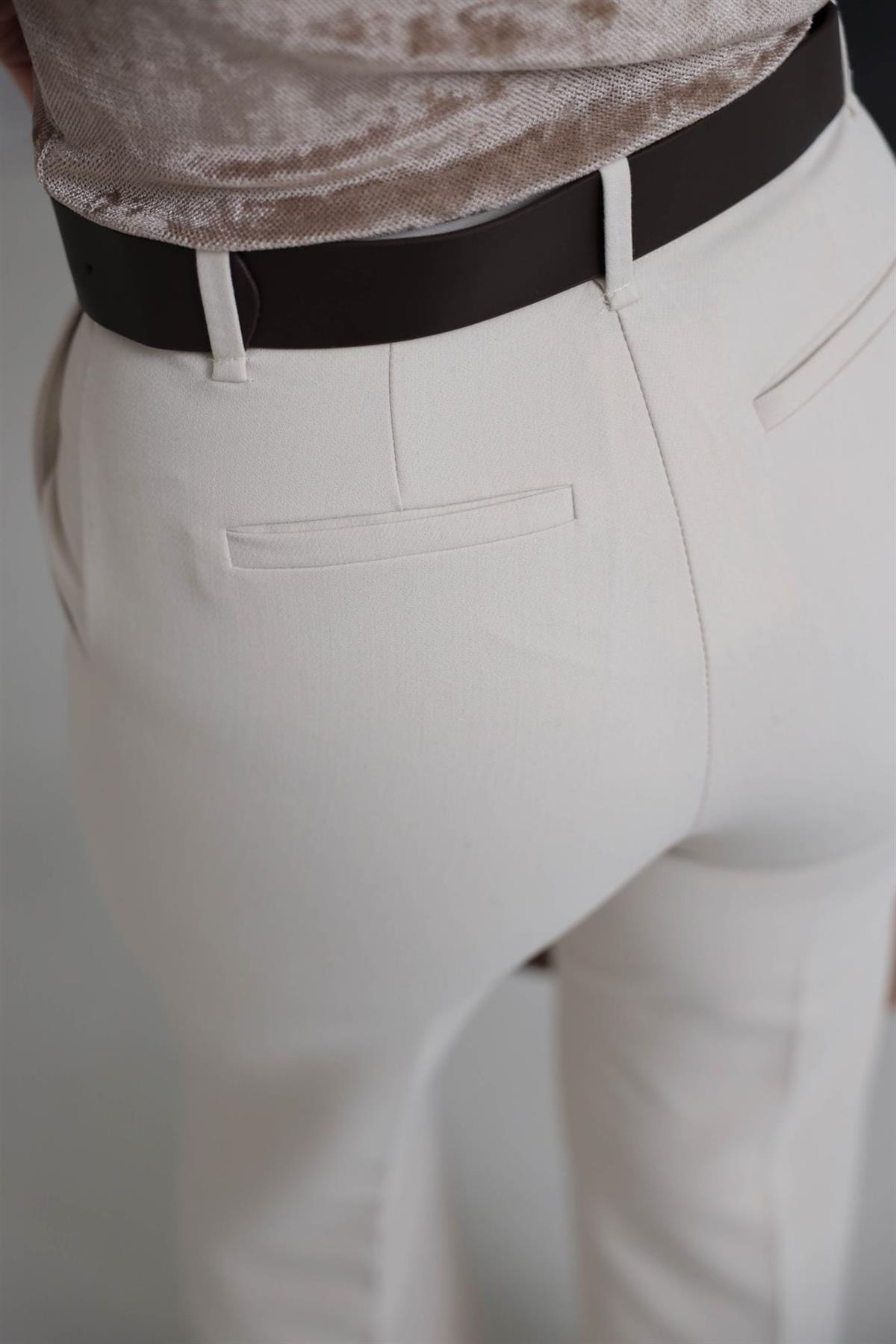 7038 Kemerli Palazzo Pantolon BEJ