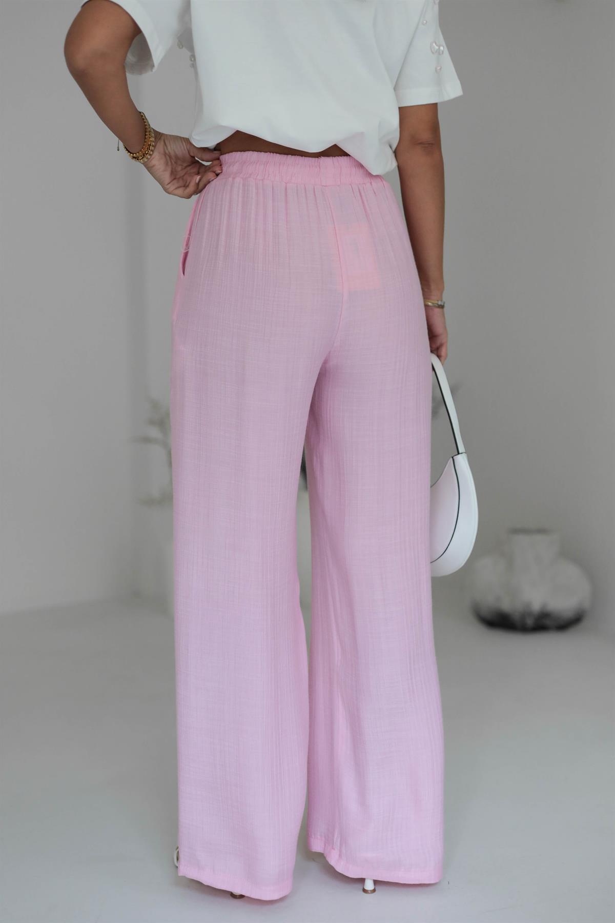 1339 Bel Lastikli Bol Kalıp Pantolon