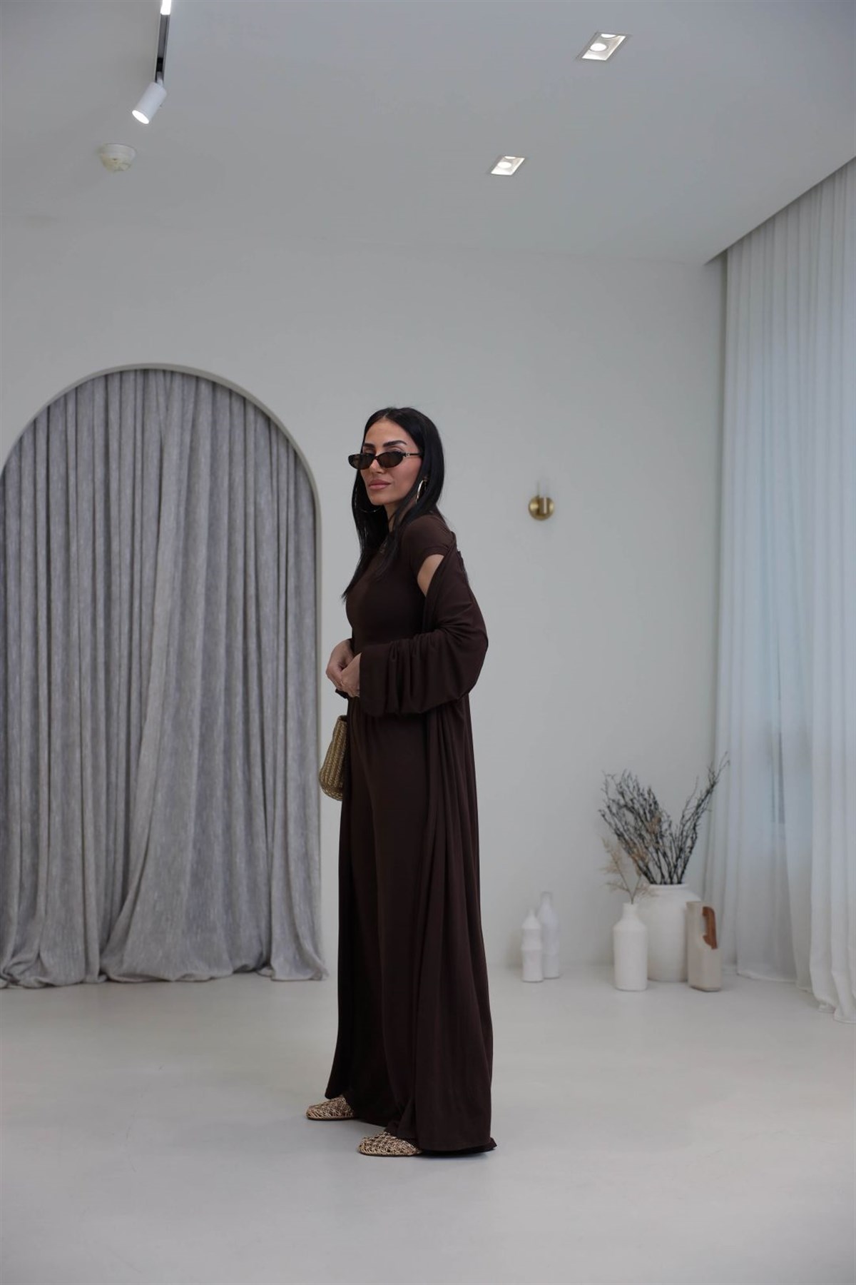 0518 Üçlü Kaşmir Takım KAHVE