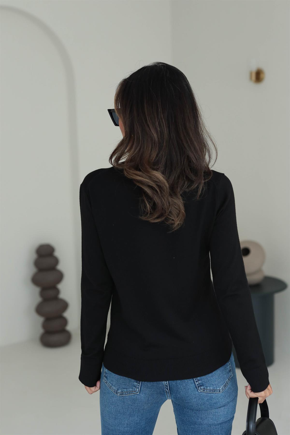 1004 Bisiklet Yaka Yumuşak Doku Triko