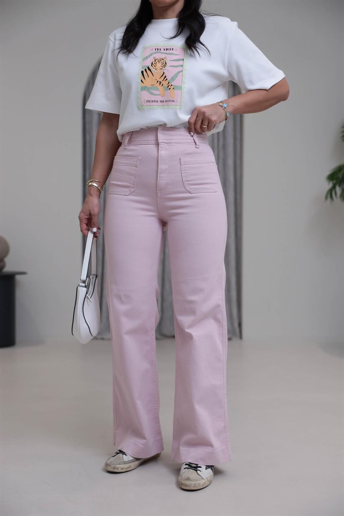 Cep Detay Likralı Orj Pembe Jean PEMBE