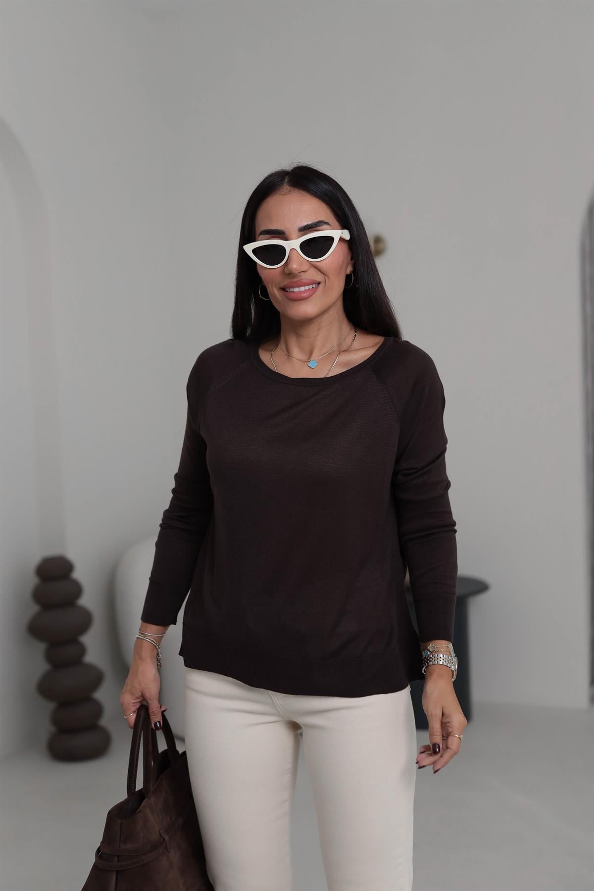 0536K İnce Mevsimlik Triko KAHVE