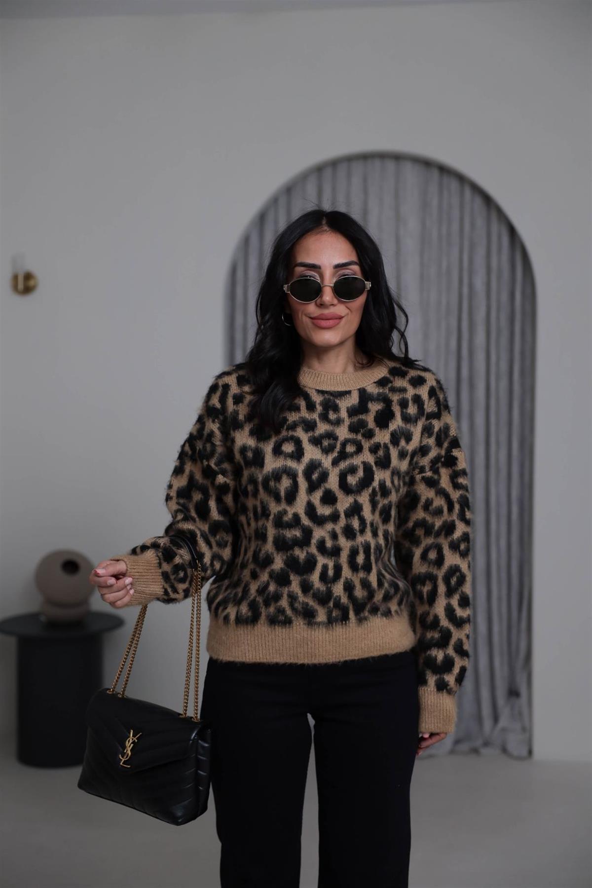 4561 Bisiklet Yaka Leopar Kazak BEJ