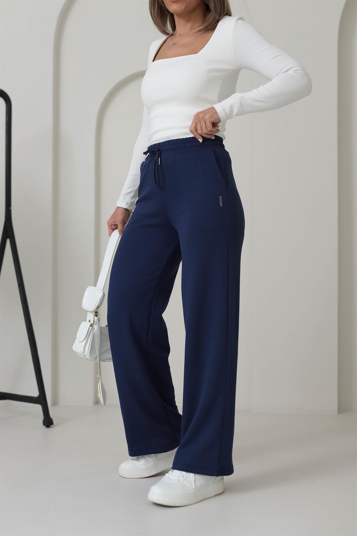 075 Modal OYS Bol Paça Eşofman Altı LACİVERT