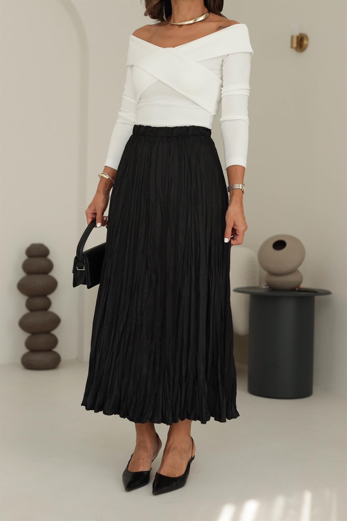 6571 Kraşlı Etek SİYAH