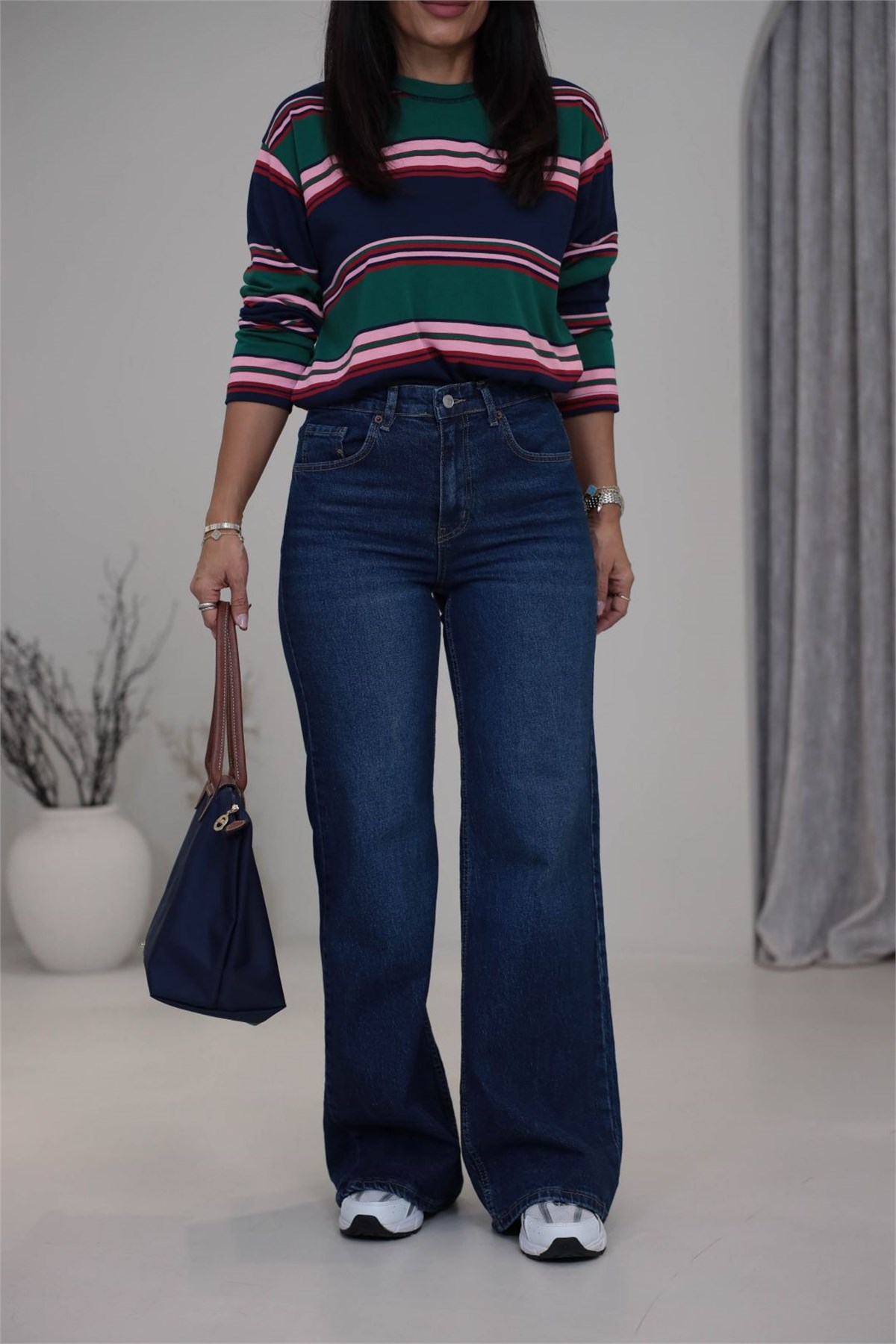 4124 Massi Wide Leg Jean KOYU MAVİ