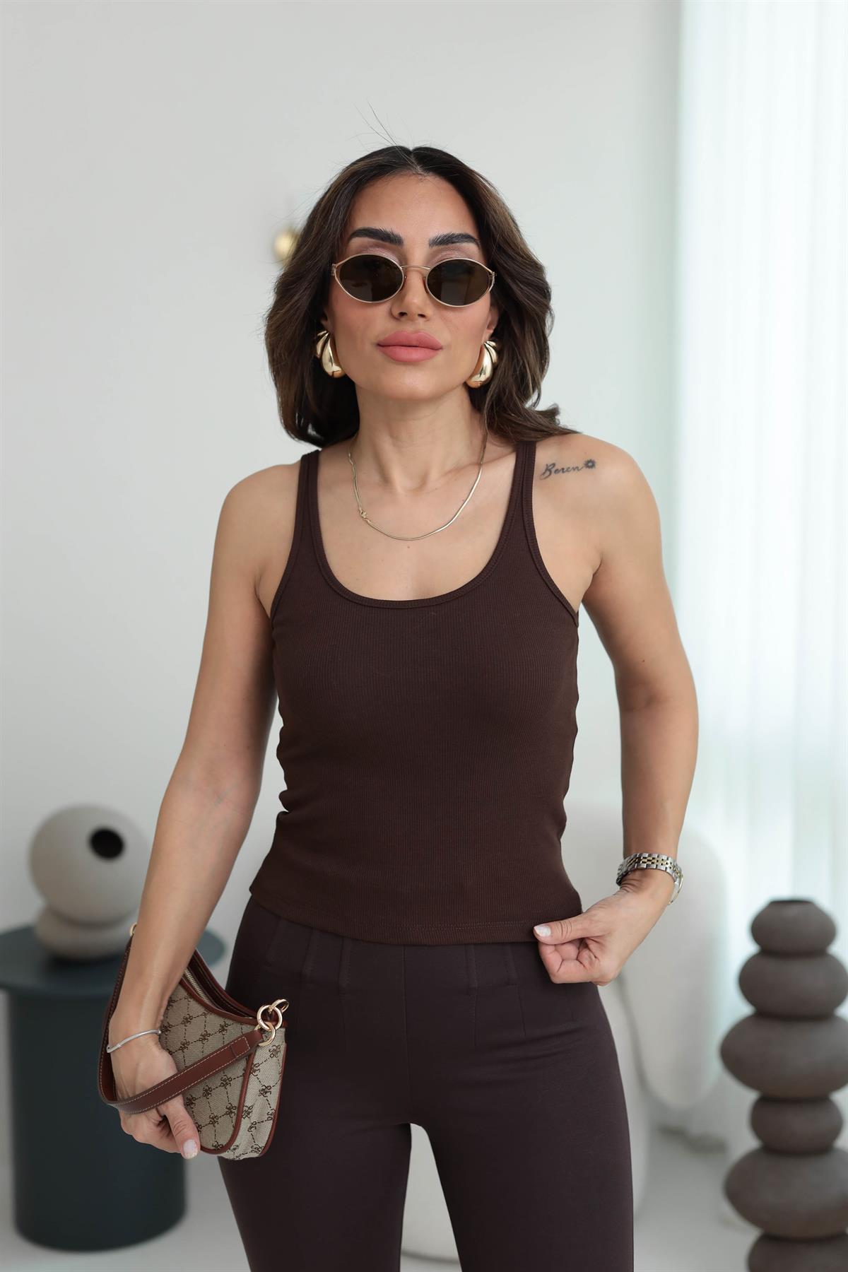 4113 Fitilli Basic Atlet KAHVE