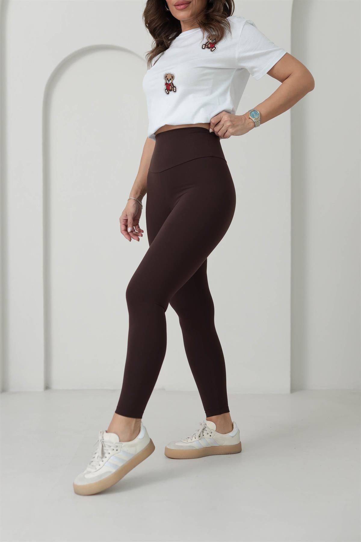 Oys Yüksek Bel Toparlayıcı Tayt KAHVE