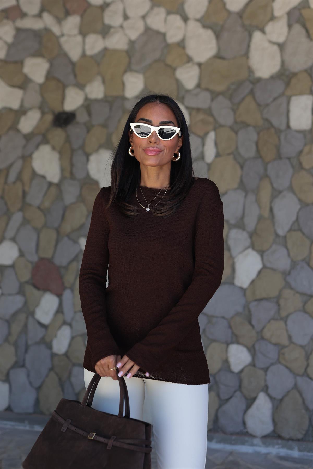 5172K Mevsimlik Brumel Triko Bluz ACI KAHVE