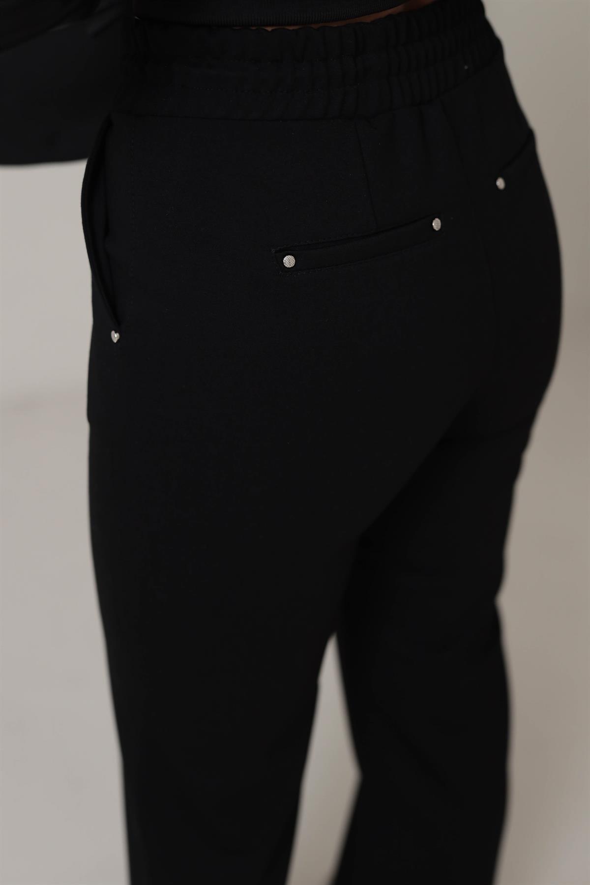 6336 Yüksek Bel Kemeri İp Detaylı Pantolon