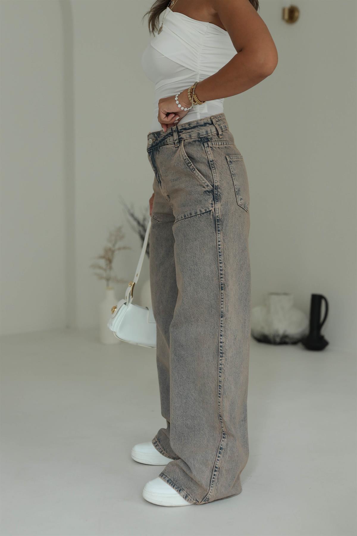 Eskitmeli Baggy Jean KAHVE