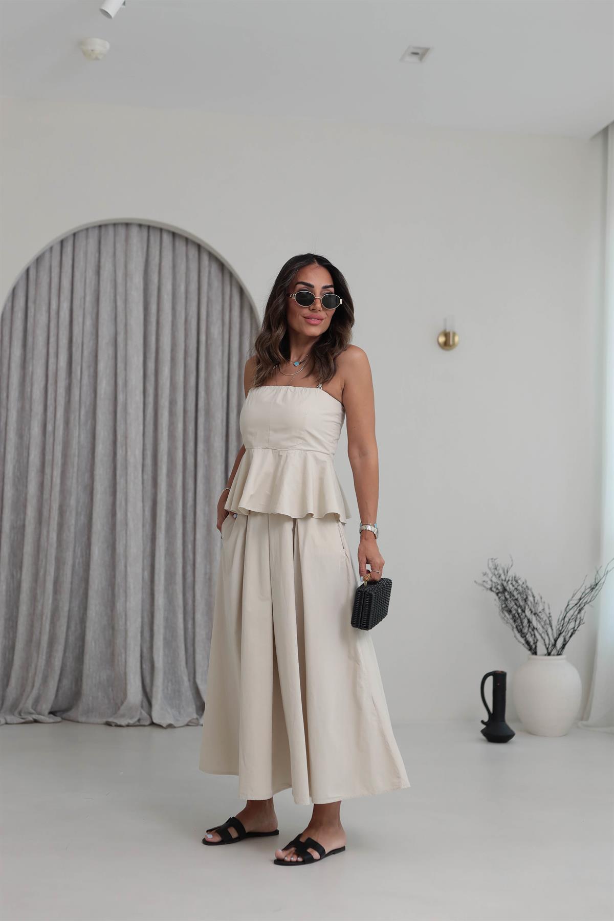 5002 Pamuklu Büstiyer Etek Takım TAŞ