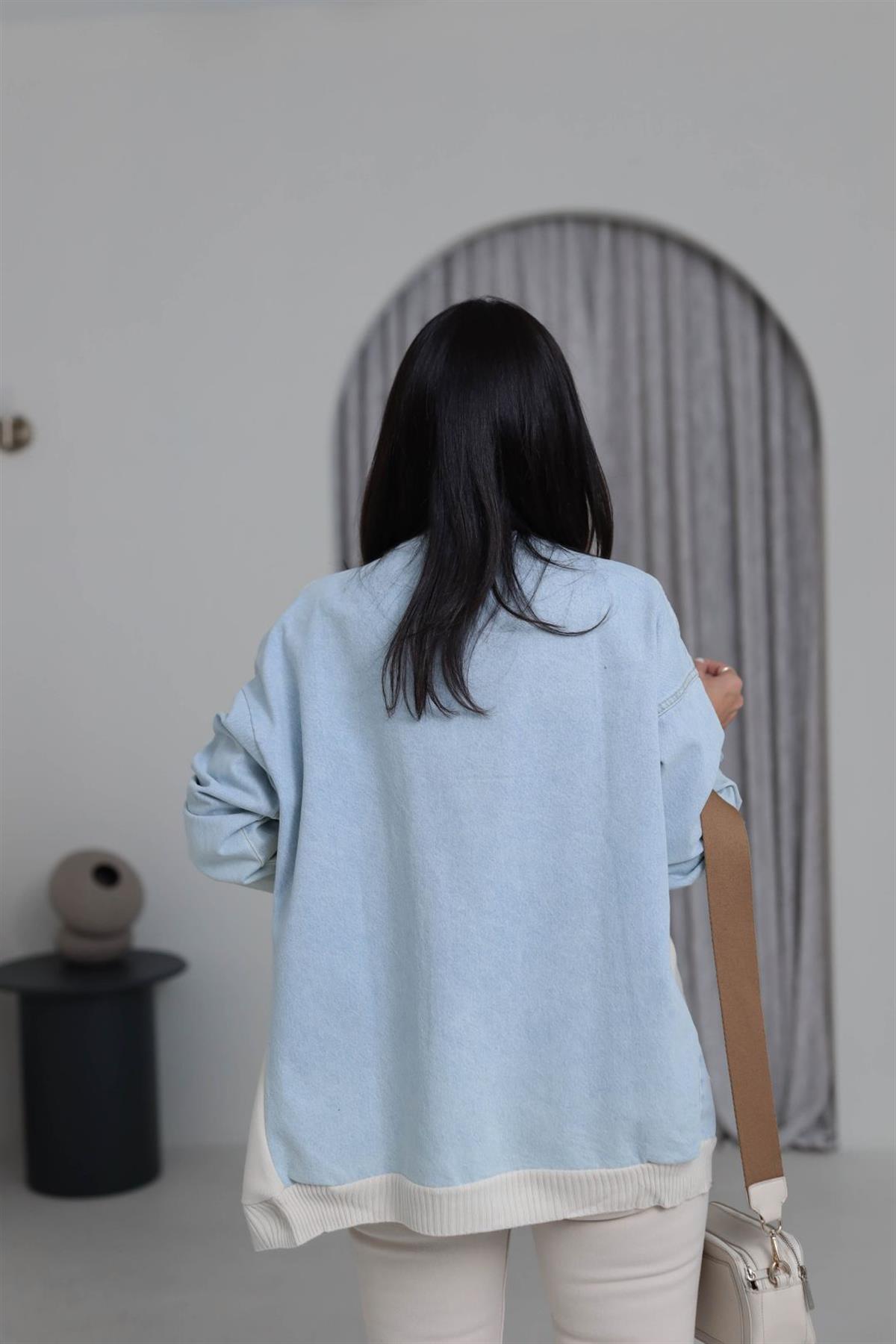 1085 Kot Garnili Cep Detaylı Hırka KREM