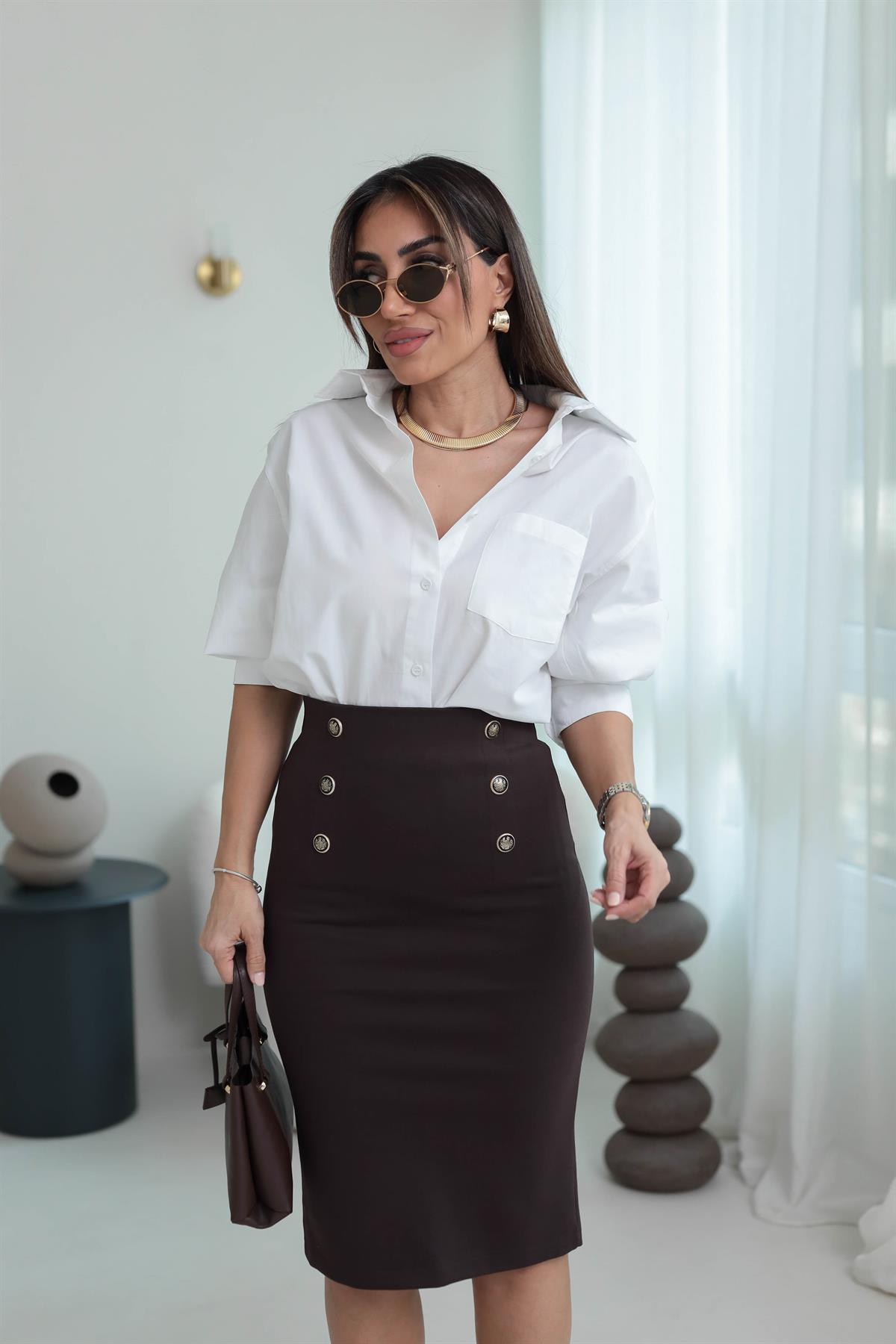 7000 Yarasa Kol Gömlek BEYAZ