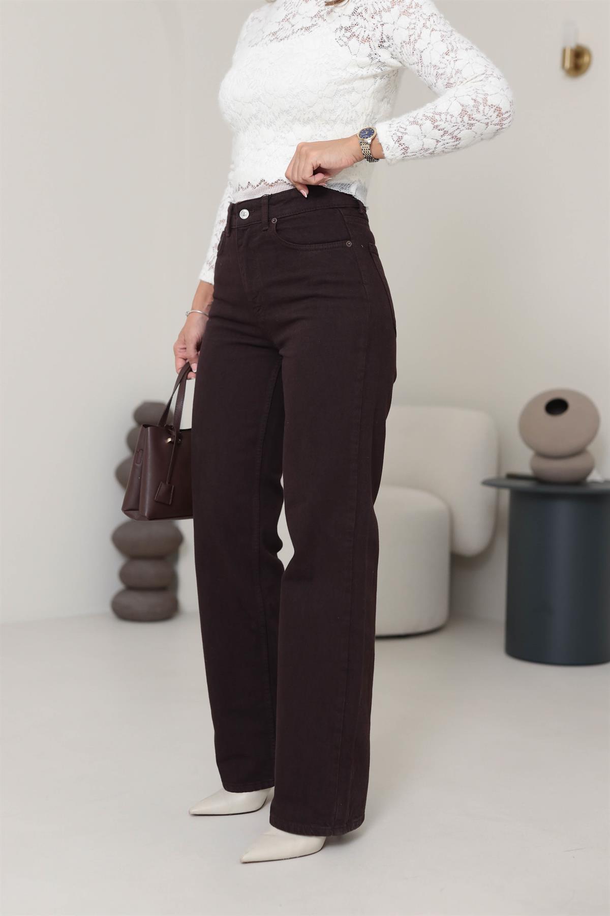 Za Yüksek Bel Palazzo Jean ACI KAHVE