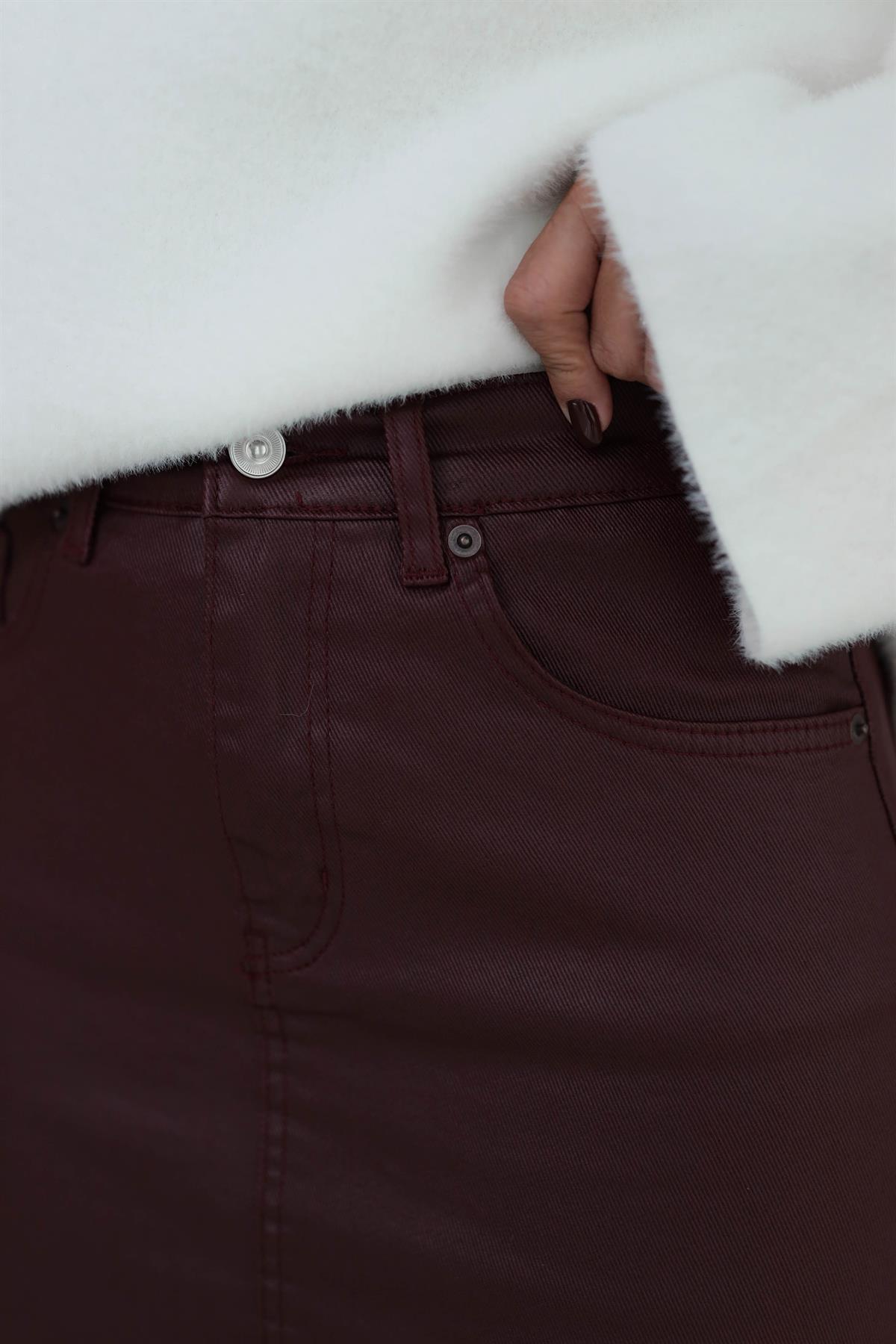 1676 Za Mumlu Mini Etek BORDO