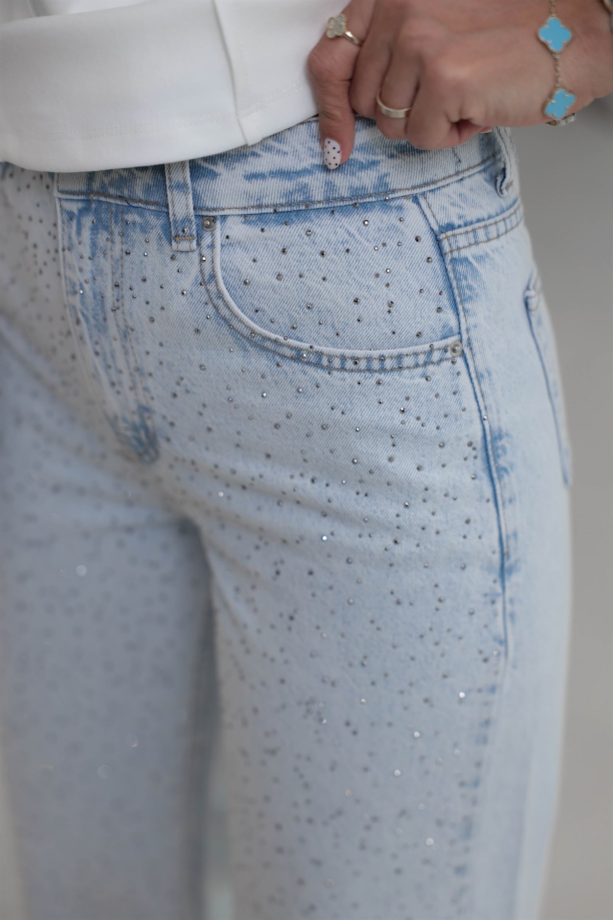 1071 Taşlı Buz Mavi Jean BUZ MAVİ