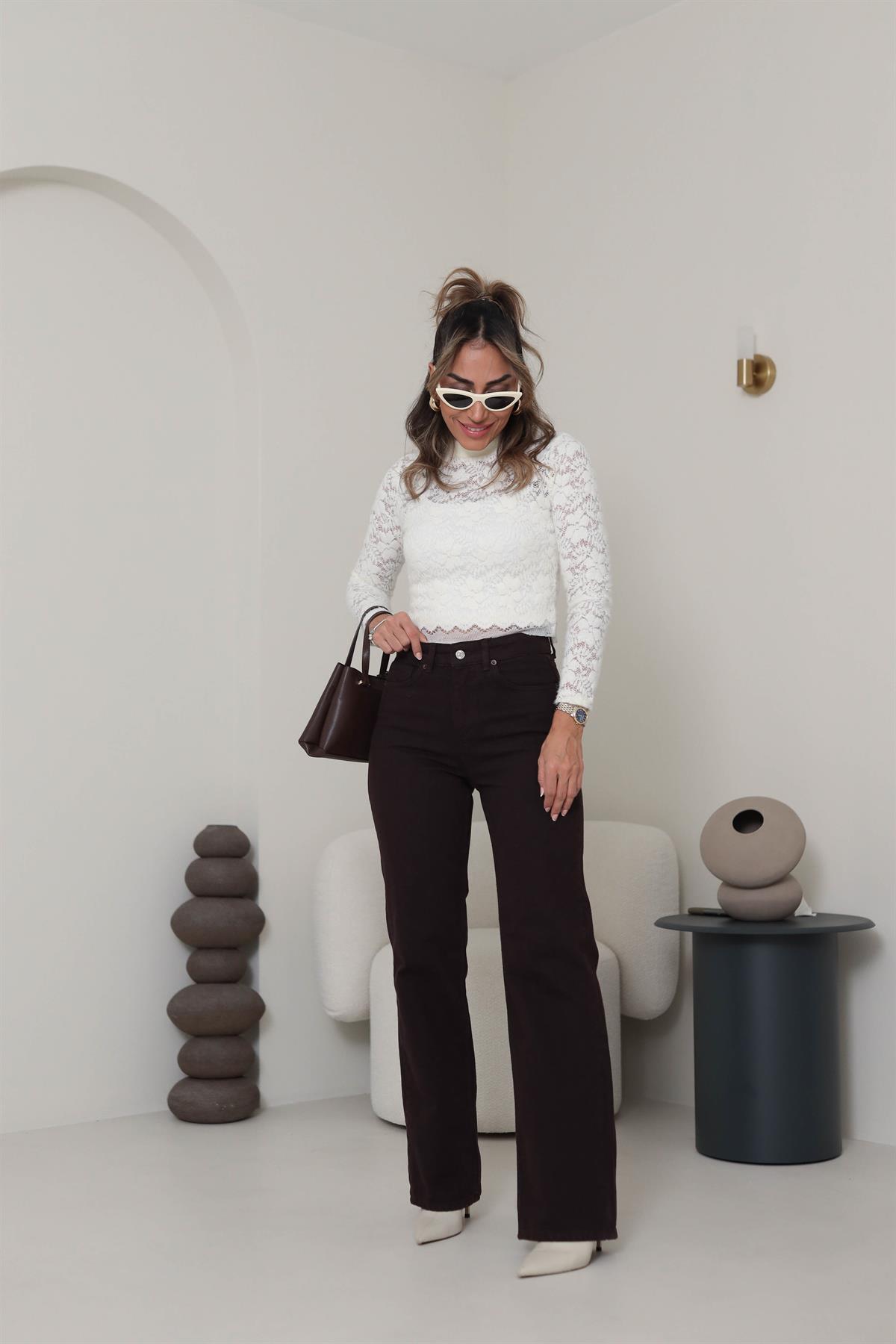 Za Yüksek Bel Palazzo Jean ACI KAHVE