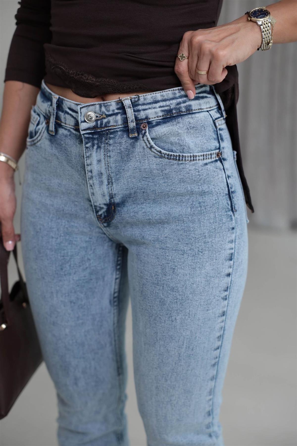 ZA Likralı İspanyol Paça Pantolon AÇIK MAVİ