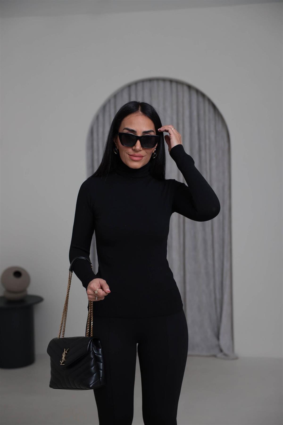 013 Balıkçı Yaka Triko Kazak SİYAH