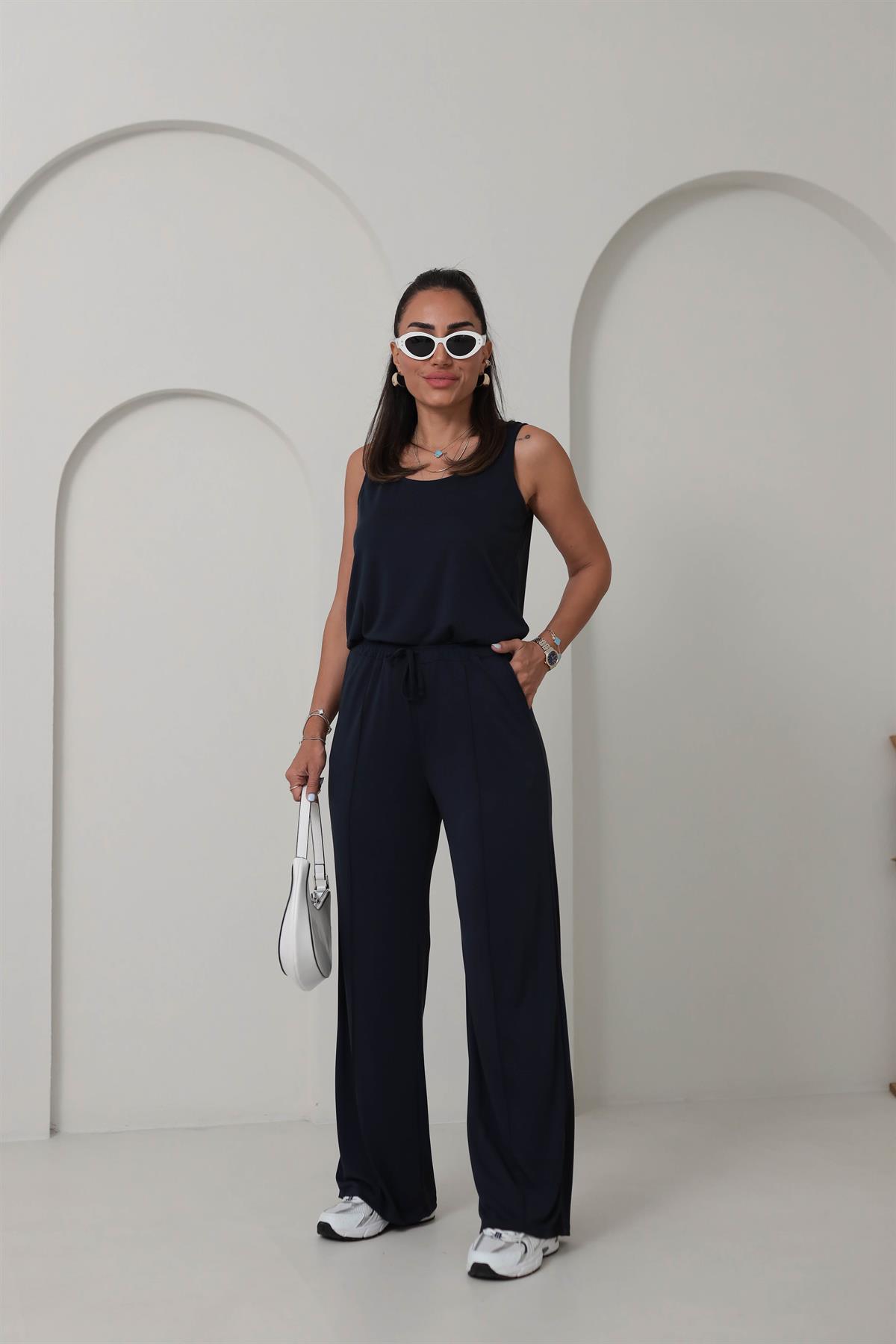 7166 Önü Çimalı Modal Kumaş Takım ANTRASİT