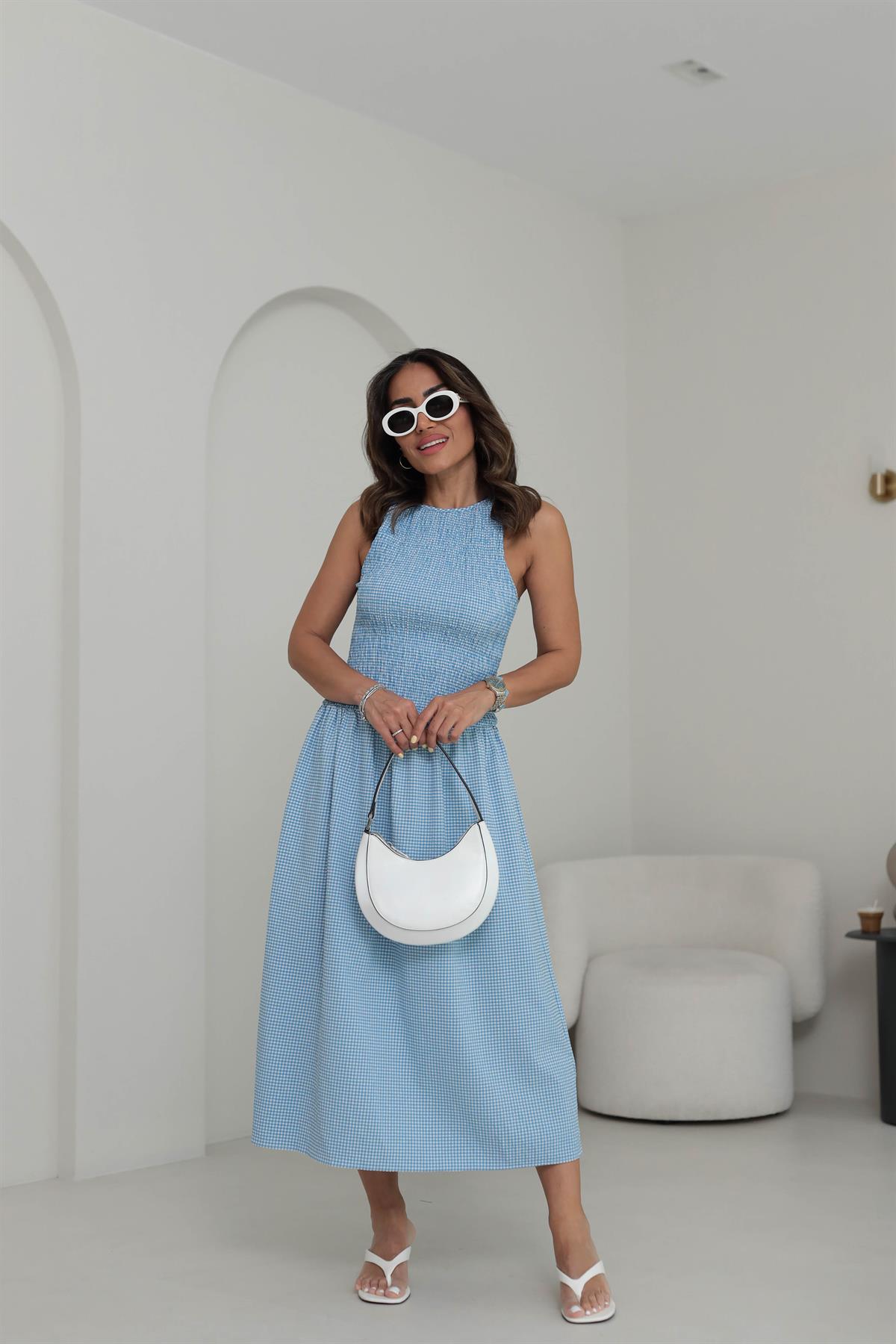 Orj Pötikare Gipeli Elbise MAVİ