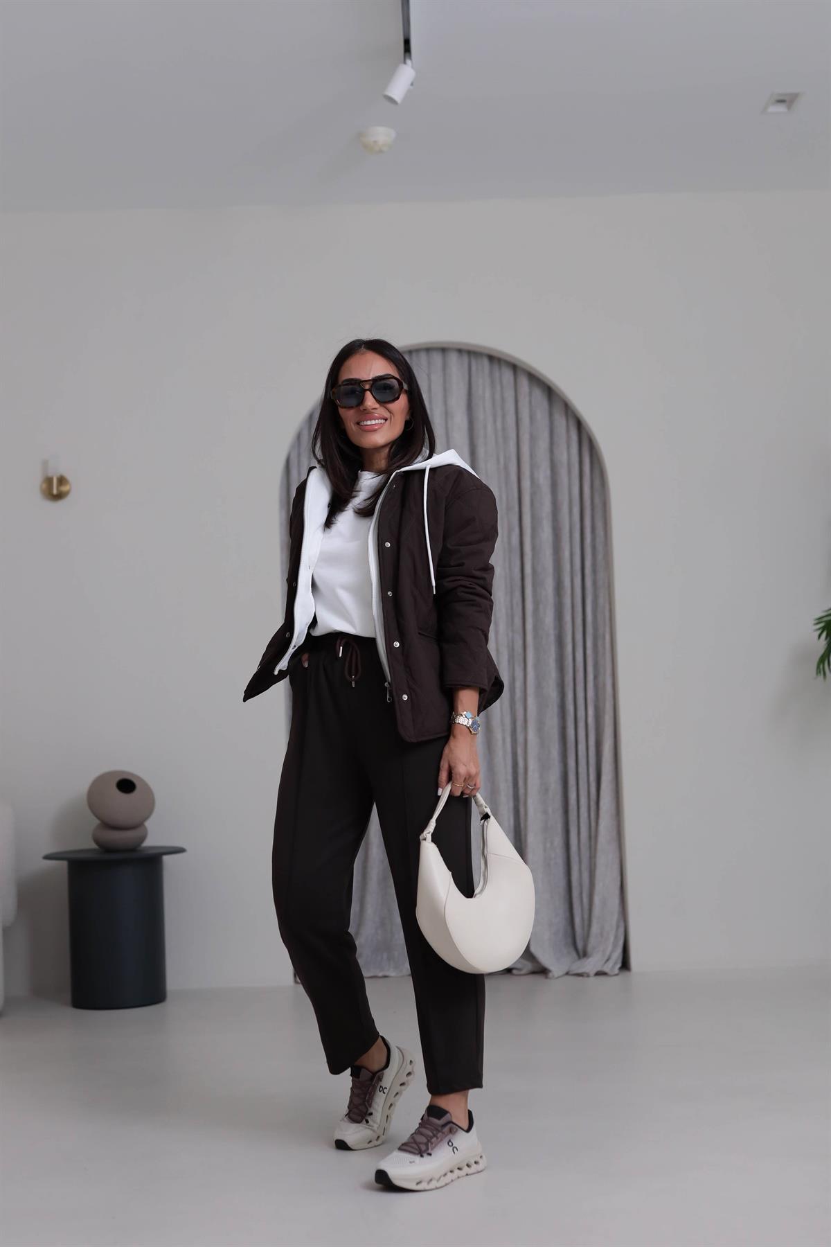 8007 Çimalı Eşofman Altı KAHVE