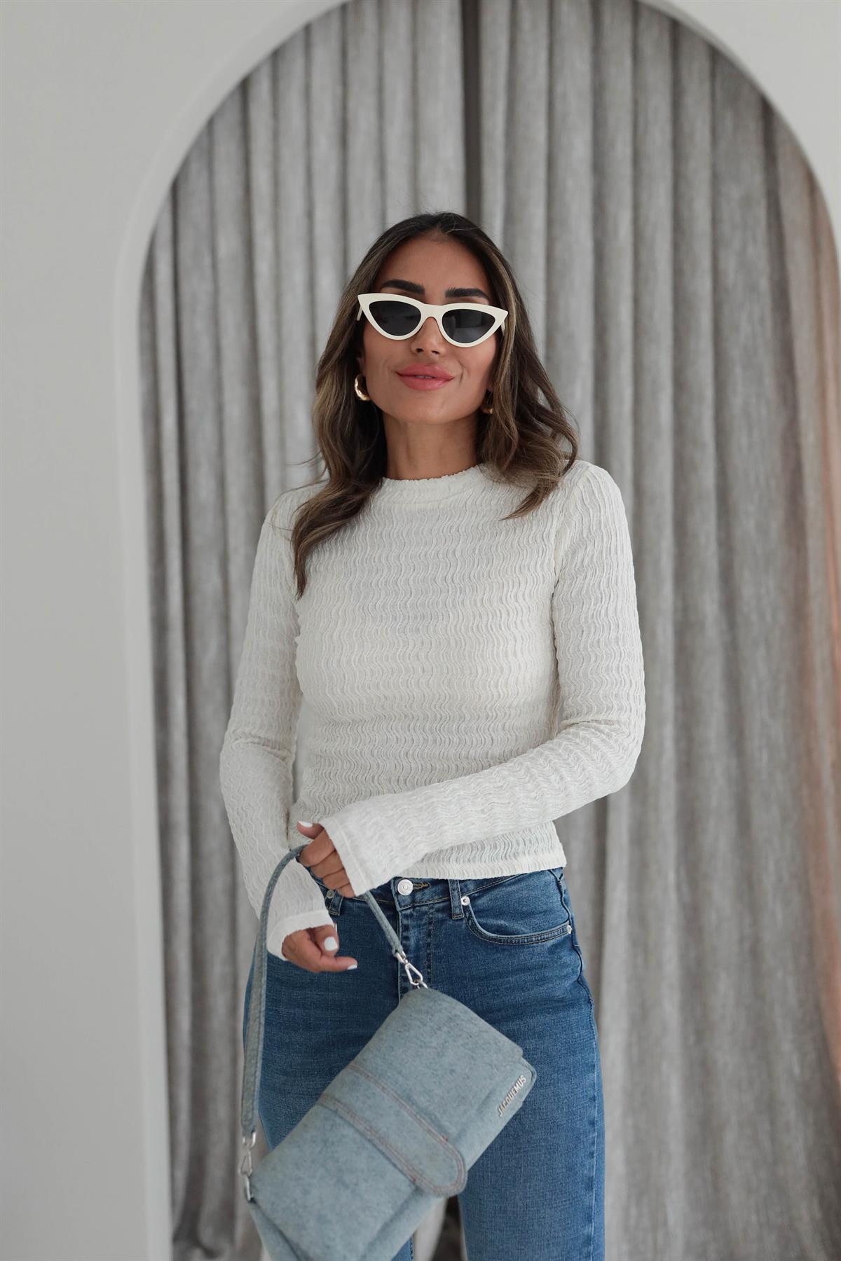 Mngo Büzgülü Likralı Bluz