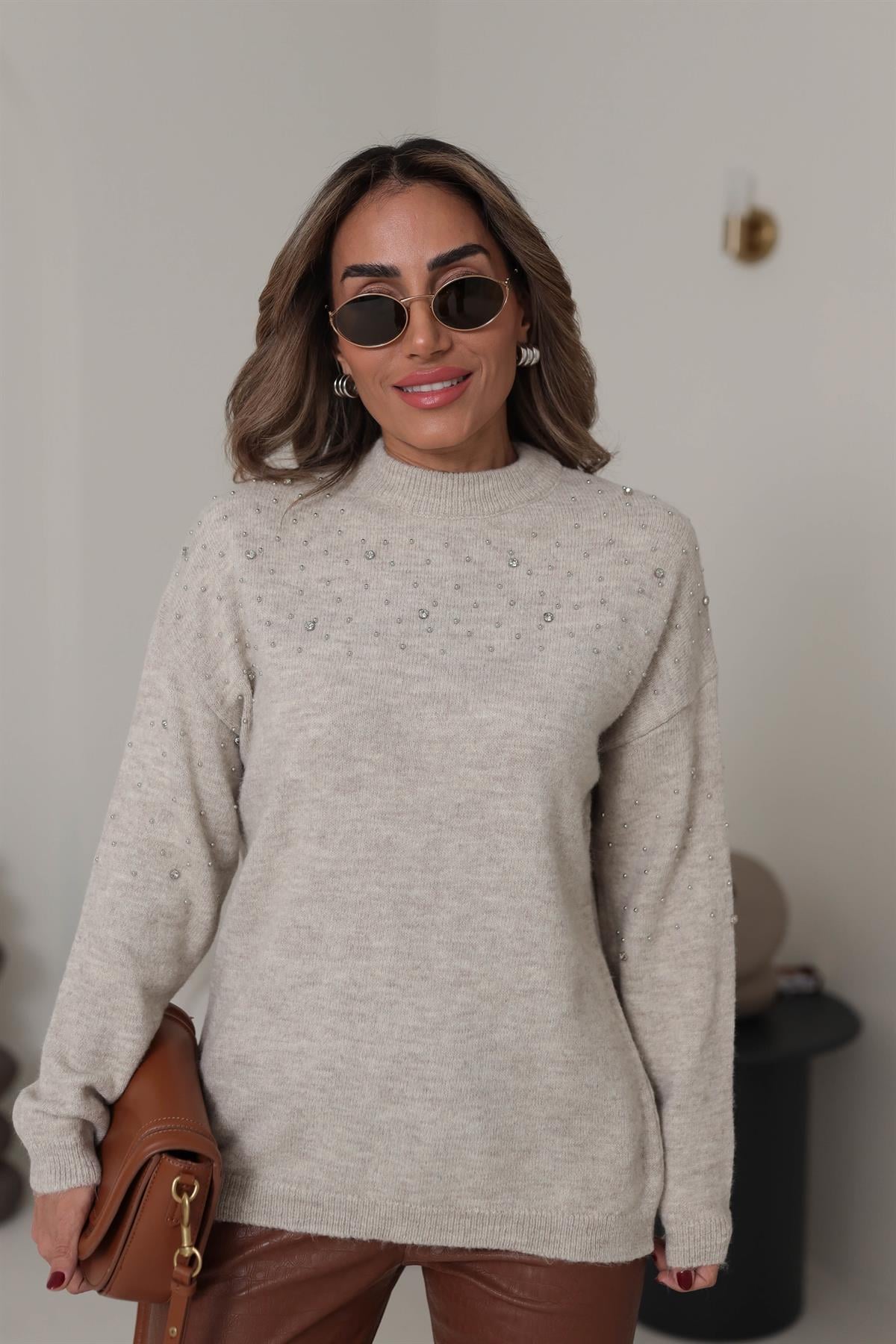 1106 Droplu Taşlı Kazak