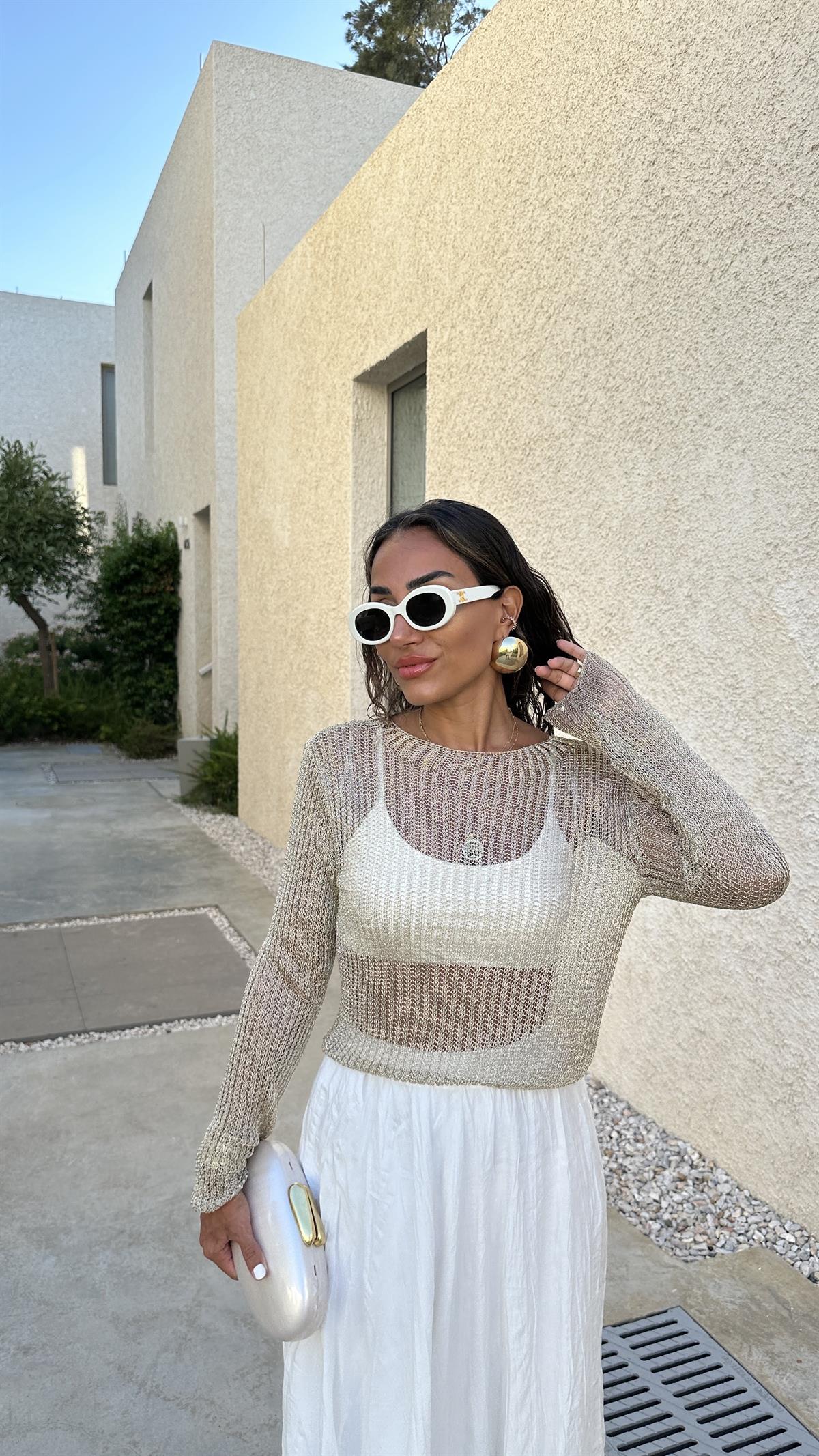 0606 Parlak Ajurlu Triko