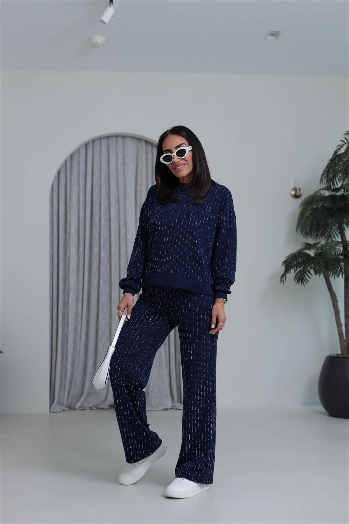 4213 Sıra Taşlı Rahat Modal Takım LACİVERT