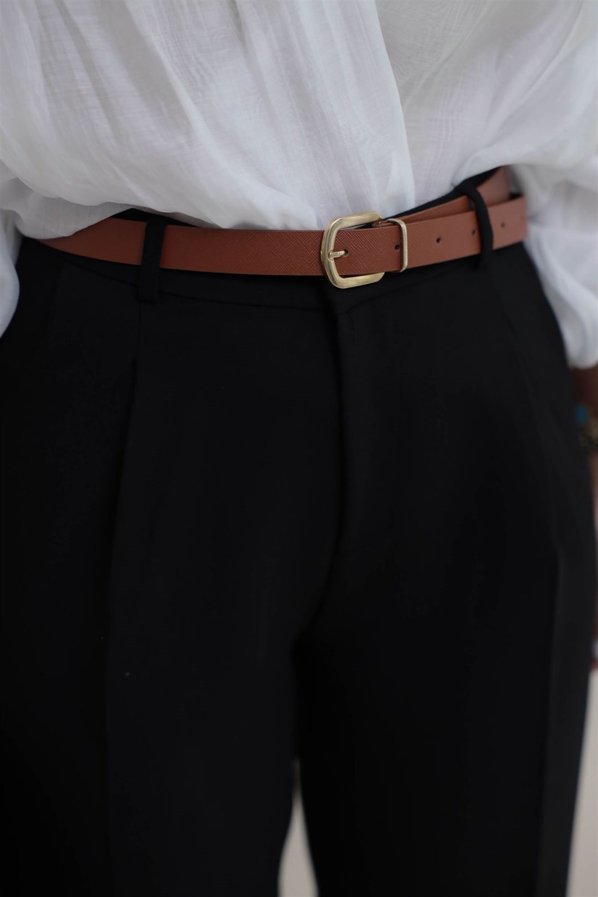 6394 Kemerli Double Havuç Pantolon SİYAH