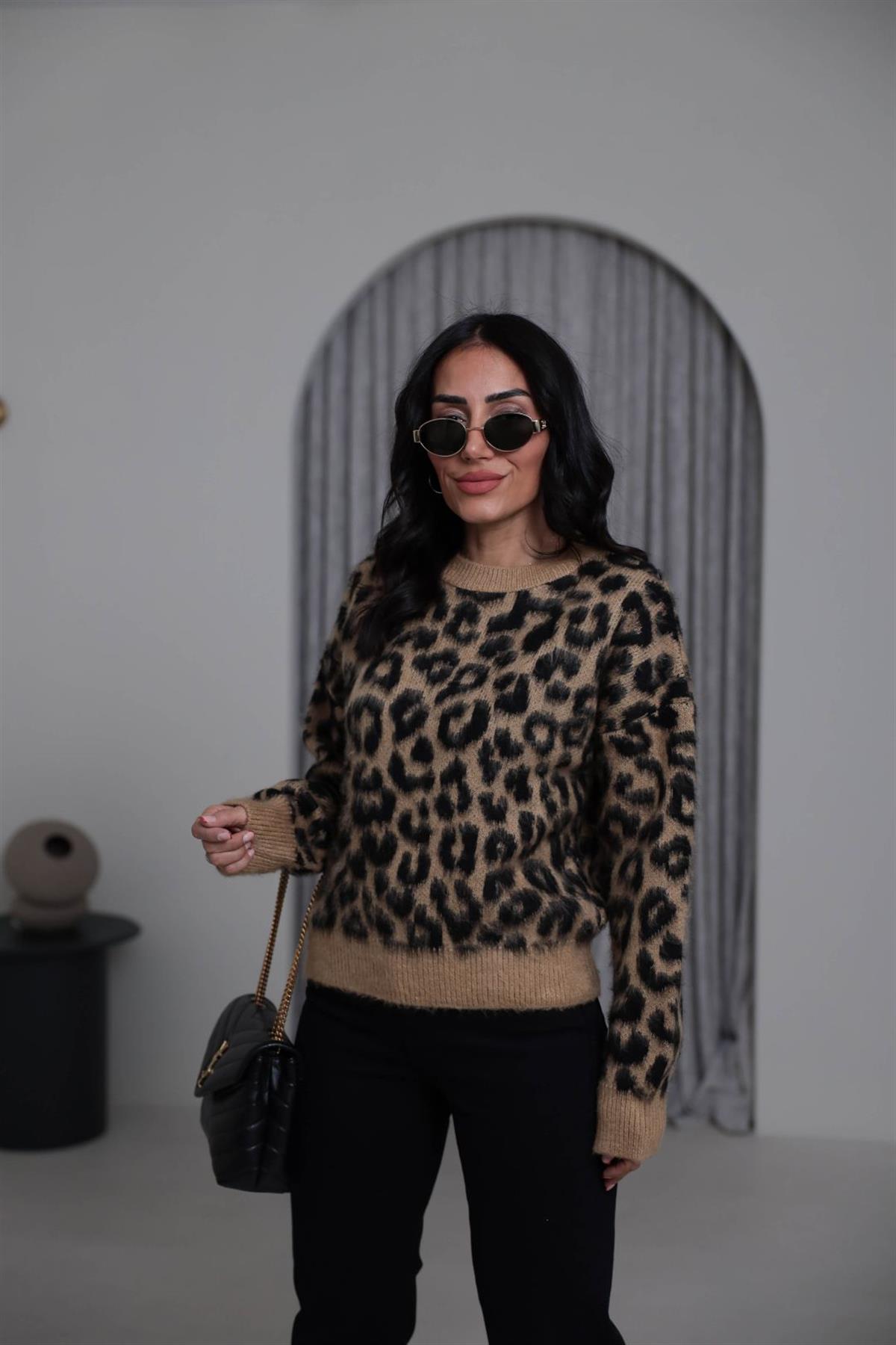 4561 Bisiklet Yaka Leopar Kazak BEJ