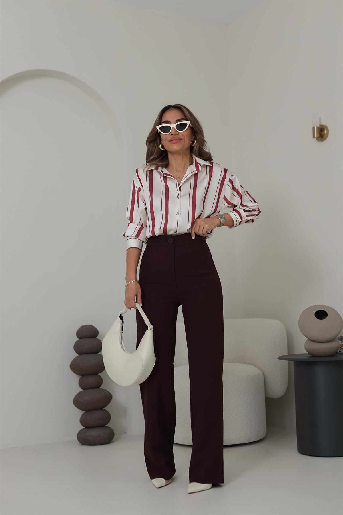 0714K Palazzo Pantolon BORDO