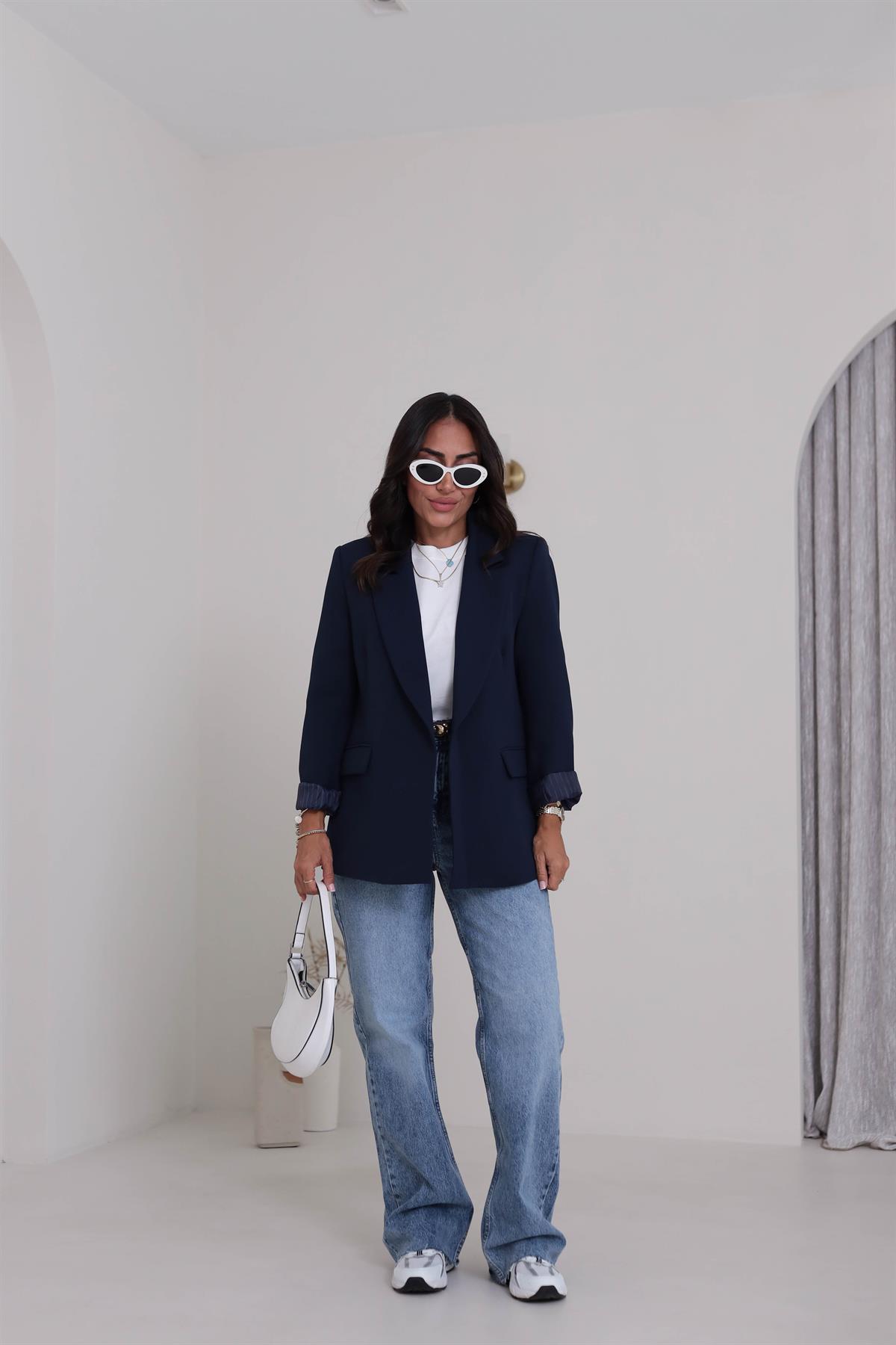 1077 Paça Kesikli Palazzo Jean MAVİ