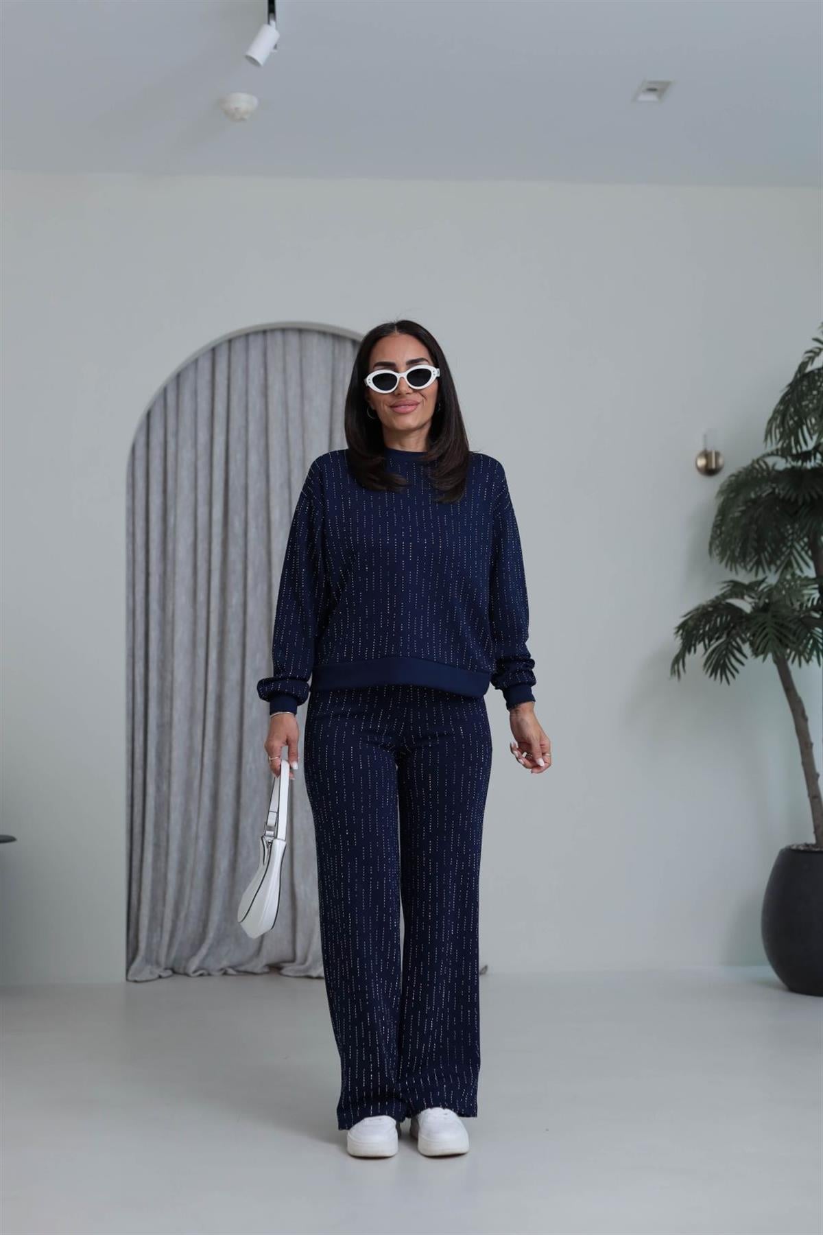 4213 Sıra Taşlı Rahat Modal Takım LACİVERT