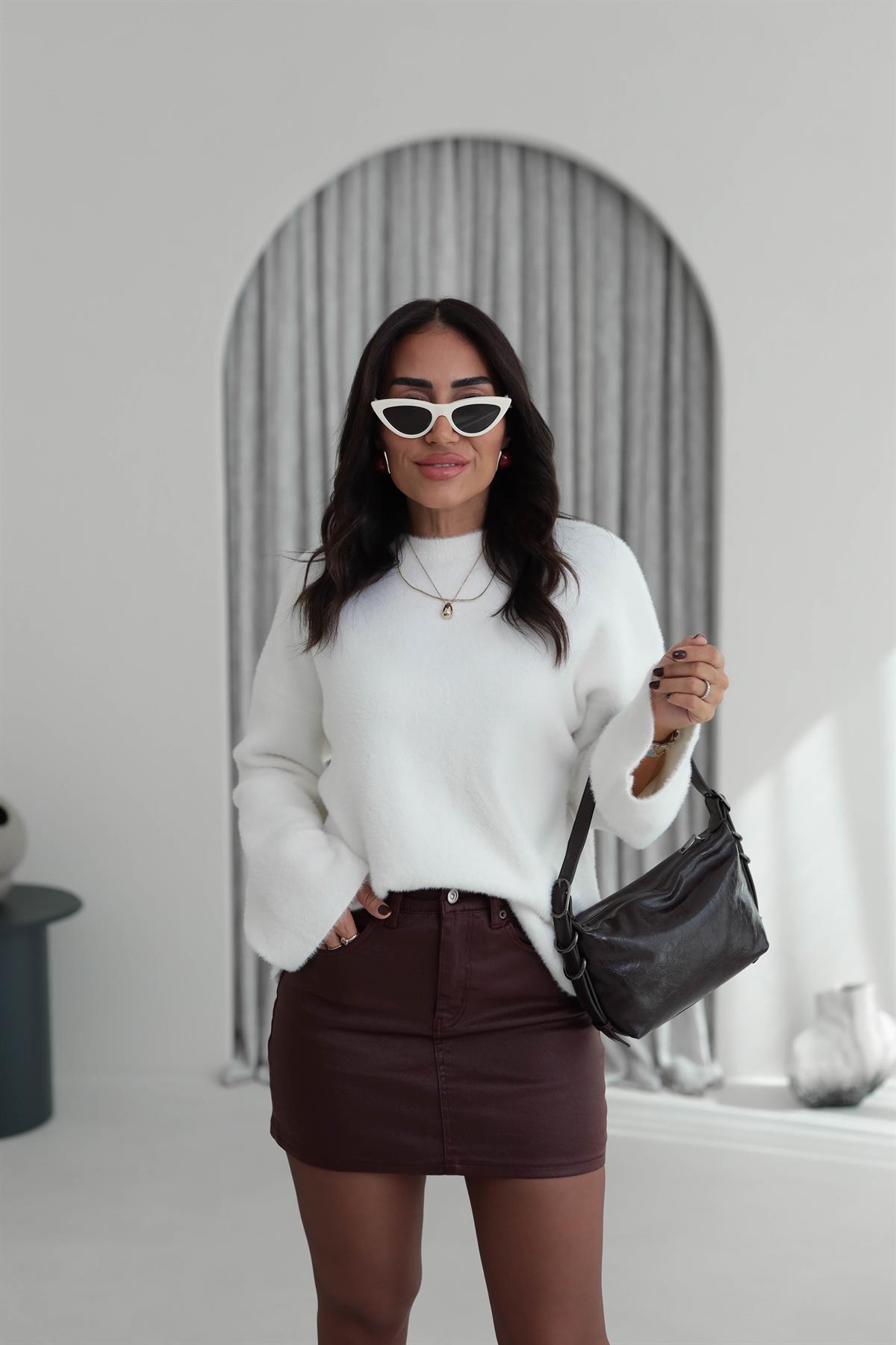 5256 Bisiklet Yaka Angora Triko EKRU