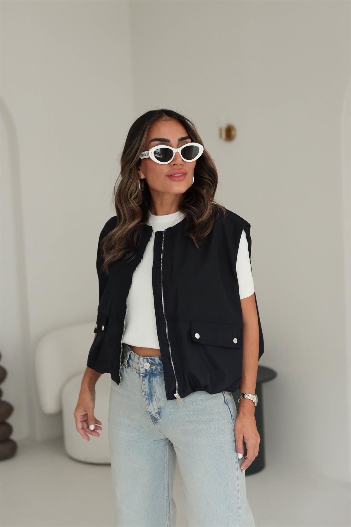 8662 Viral Astarlı Balon Yelek LACİVERT